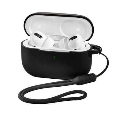 Hama Kopfhörer-Schutzhülle reißfeste Silikon Hülle für Apple AirPods Pro Ladecase mit Anhänger