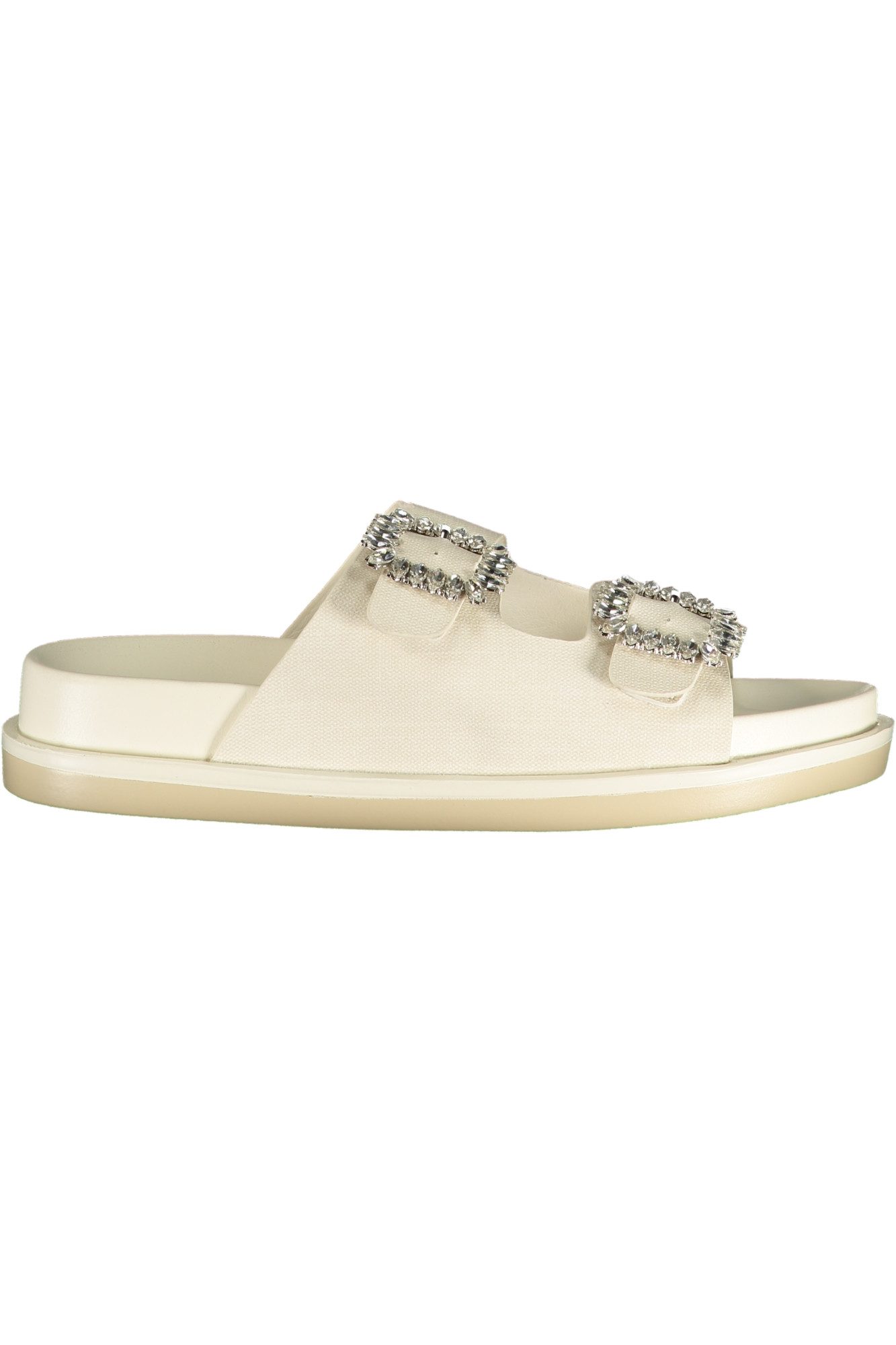 Laura Biagiotti Badeschuh Weiße Damen-Pantolette mit Strass und