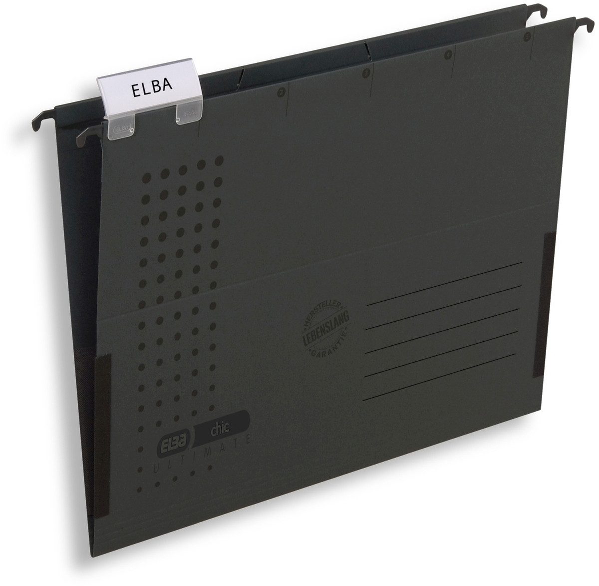 ELBA Hefter Hängetasche chic Karton (RC) 230 g/qm A4 anthrazit 5 Stück (20 Stück)