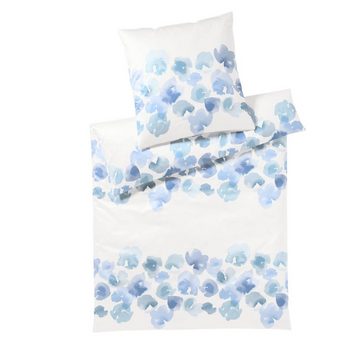Bettwäsche Elegante Interlock Jersey Bettwäsche Fluffy 3569-2 Blumen Blau 135x200, Elegante, Interlock Jersey, 2 teilig, Absolut bügelfrei, kein Verziehen nach der Wäsche