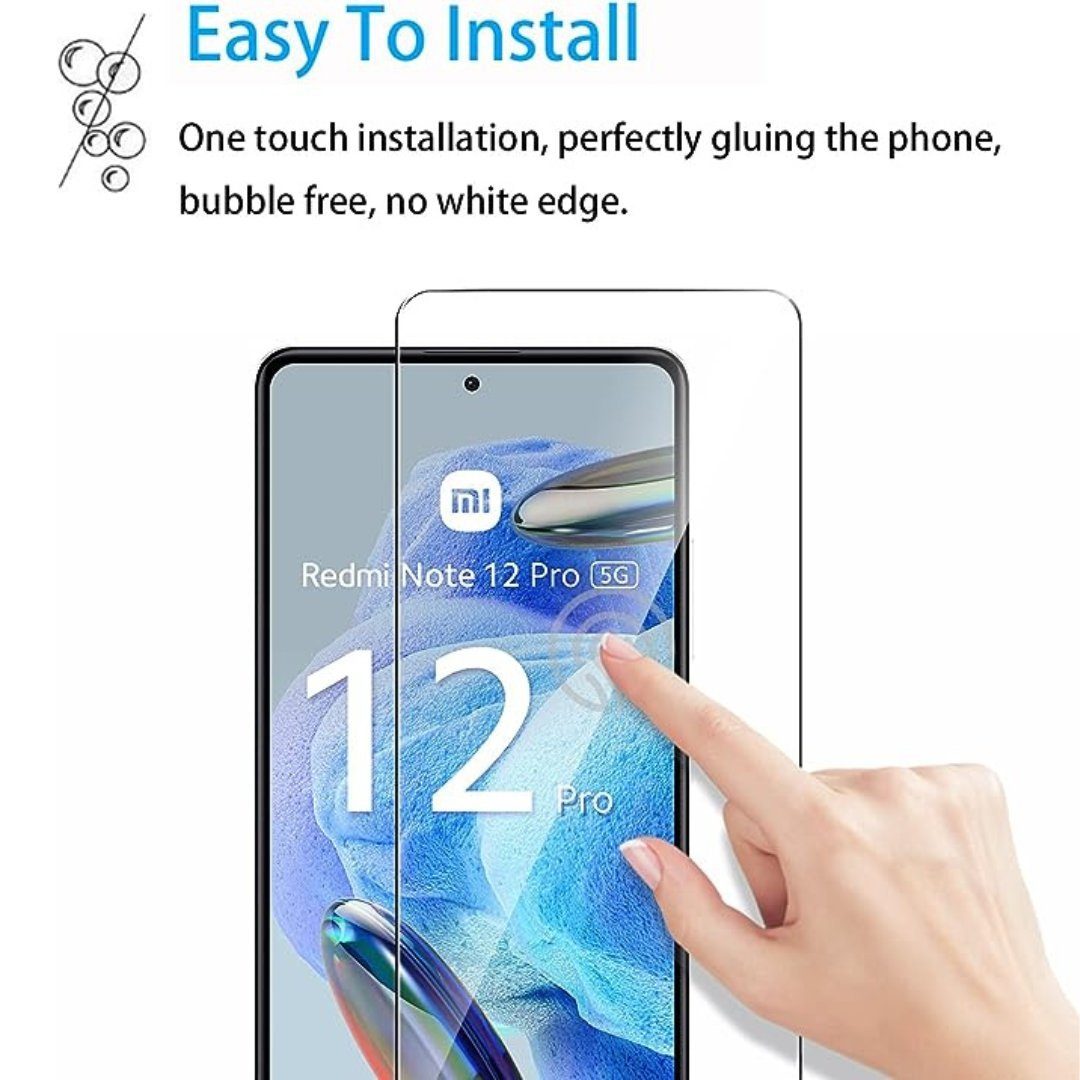 SmartUP Displayschutzglas 2X Schutzglas für Xiaomi Redmi Note 12 Pro 5G Panzerfolie Kamera 9H – Bild 4 von 5