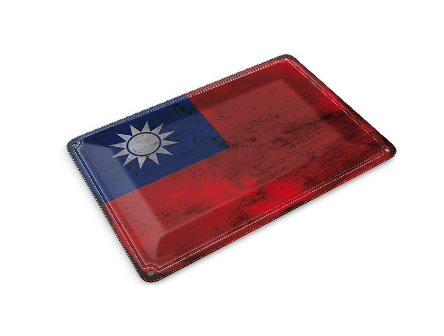 Femer GmbH Postkarte Flagge China 14x10 cm Flag of Taiwan Rost, unfrankiert