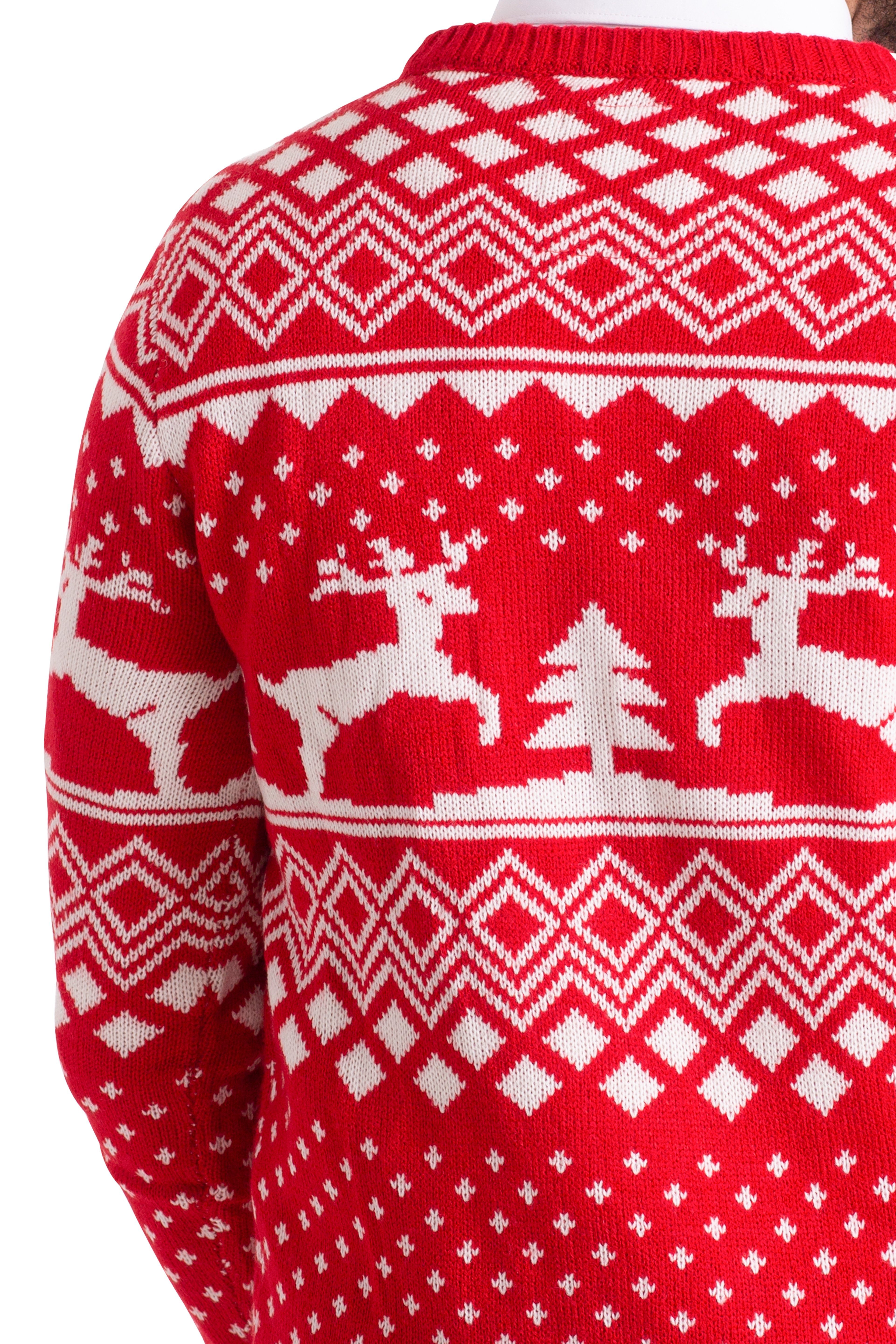 BlauerHafen Weihnachtspullover Herren Weihnachts Pullover lange Ärmel Knit Rundhals Christmas Jumper