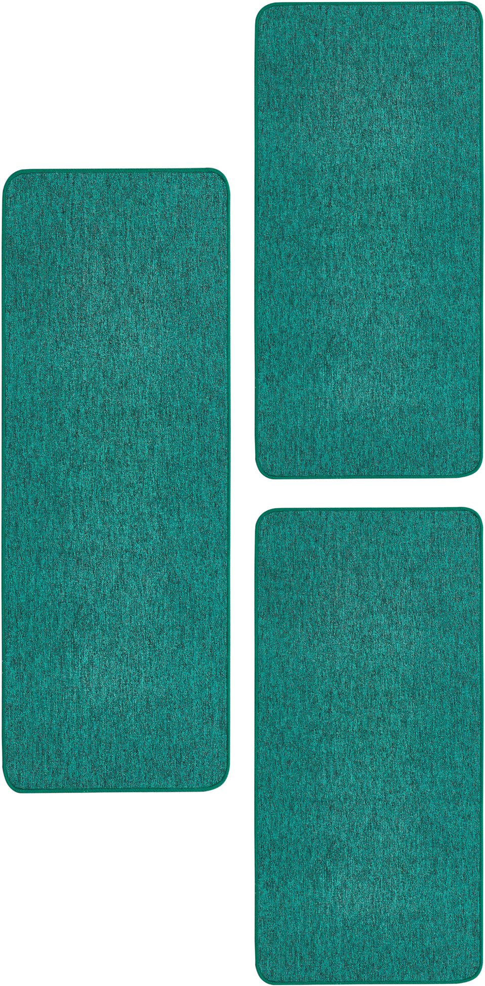 Andiamo Bettumrandung Luton, Made in Germany, Höhe 5 mm, (3-tlg), Bettvorleger, Läufer-Set für das Schlafzimmer, melierte Optik