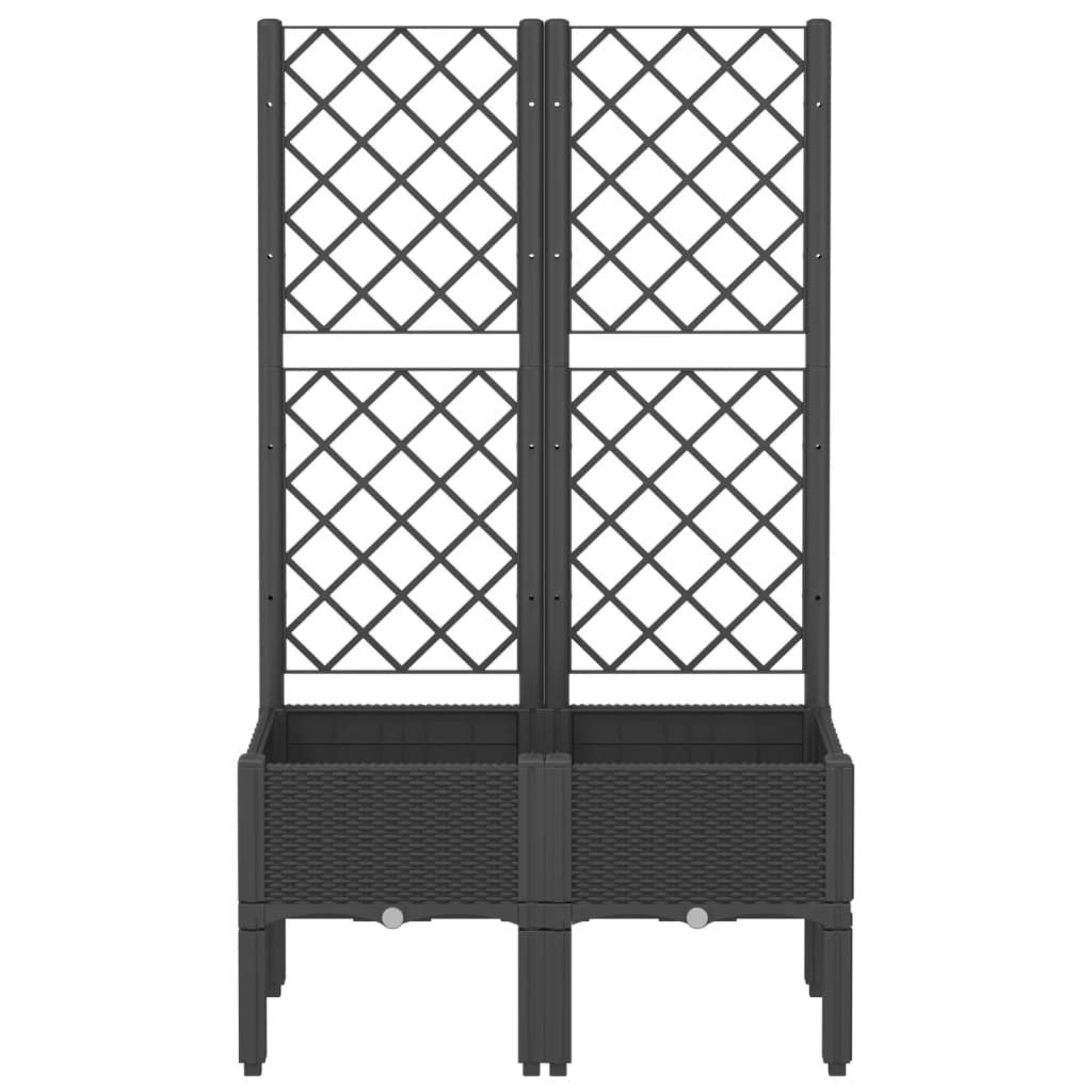 vidaXL Blumentopf Pflanzkübel mit Rankgitter Schwarz günstig online kaufen