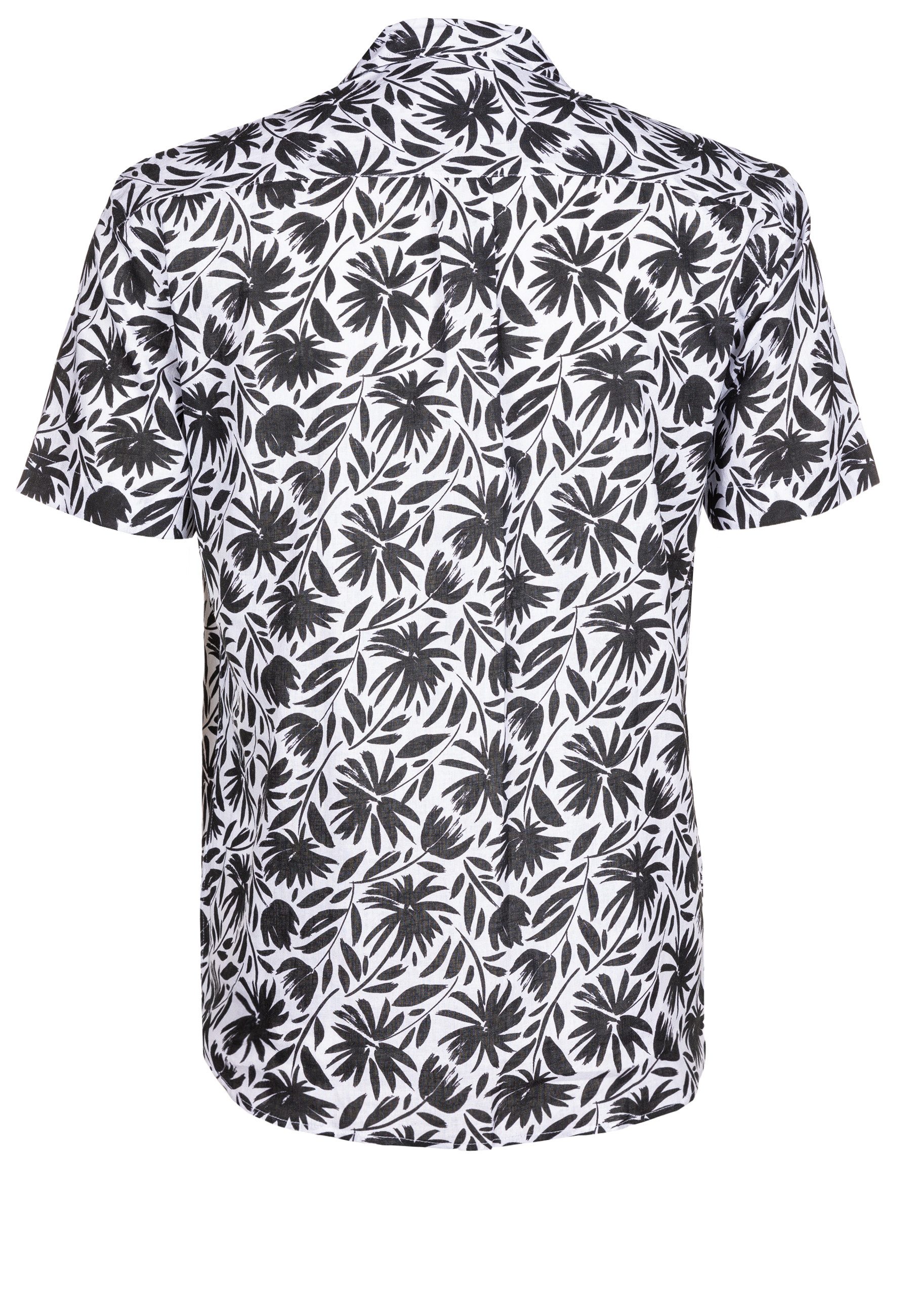 LAGERFELD Kurzarmhemd mit floralem Muster (1-tlg)