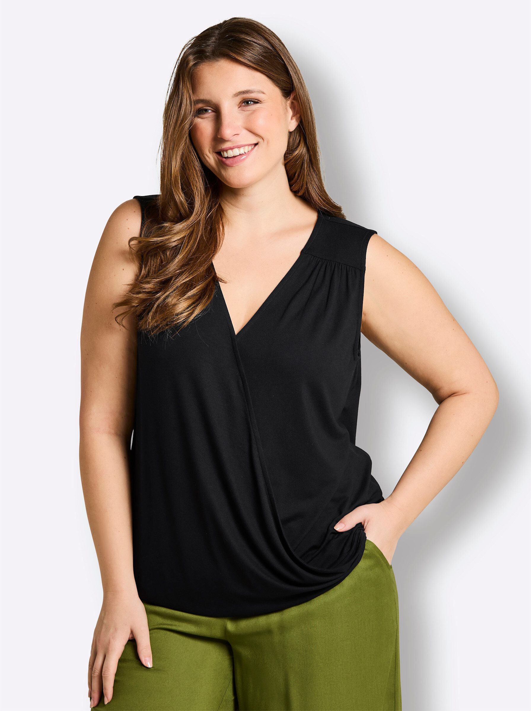 Sheego Strandkleid Shirttop Ärmellos