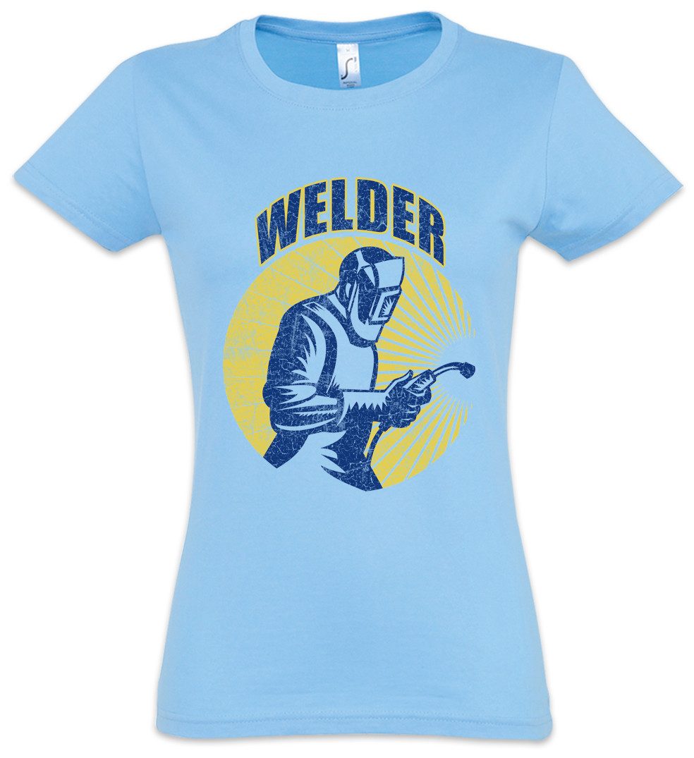 Print-Shirt Welder II Damen T-Shirt Welding Schweißer Schweißer Schlosser