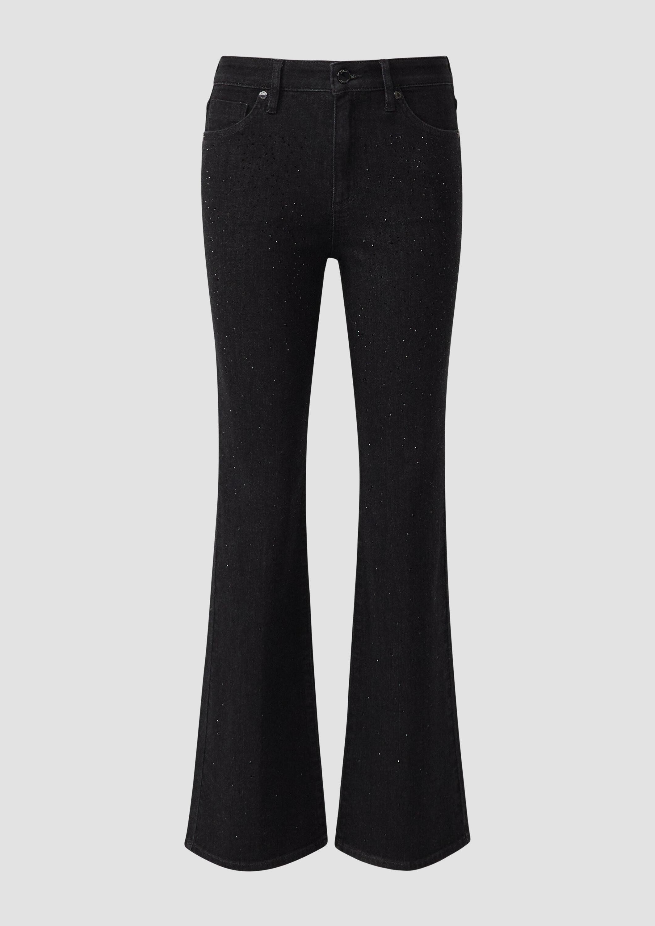 s.Oliver Bootcut-Jeans Jeans-Hose Jeans / Regular Fit / High Rise / Flared Leg / mit Schmucksteinen