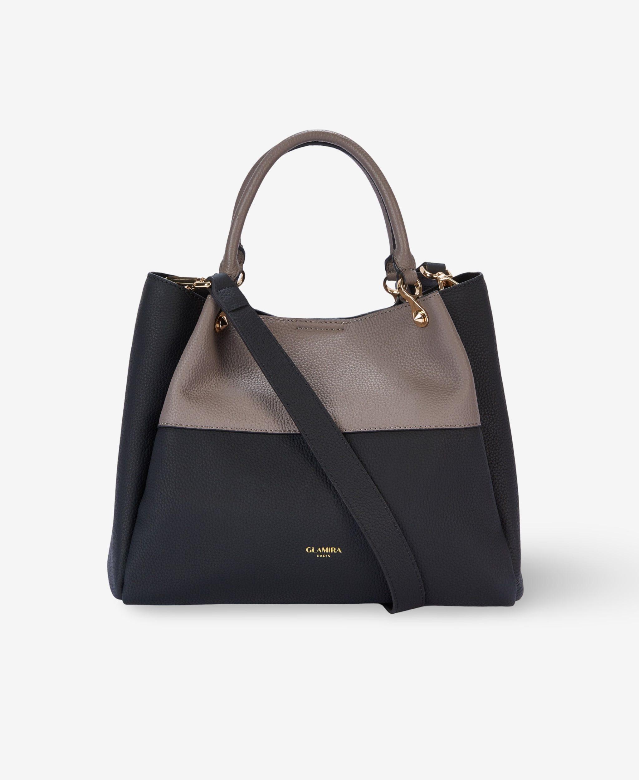 GLAMIRA Handtasche UrbanSphere Schwarze Henkeltasche (1-tlg), echt Leder, mit geräumigem Hauptfach
