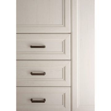 Lomadox Kleiderschrank JASPER-78 Anderson Pine Nb. weiß, Eiche Nb., 3 Türen, 3 Schubkästen, 164 cm