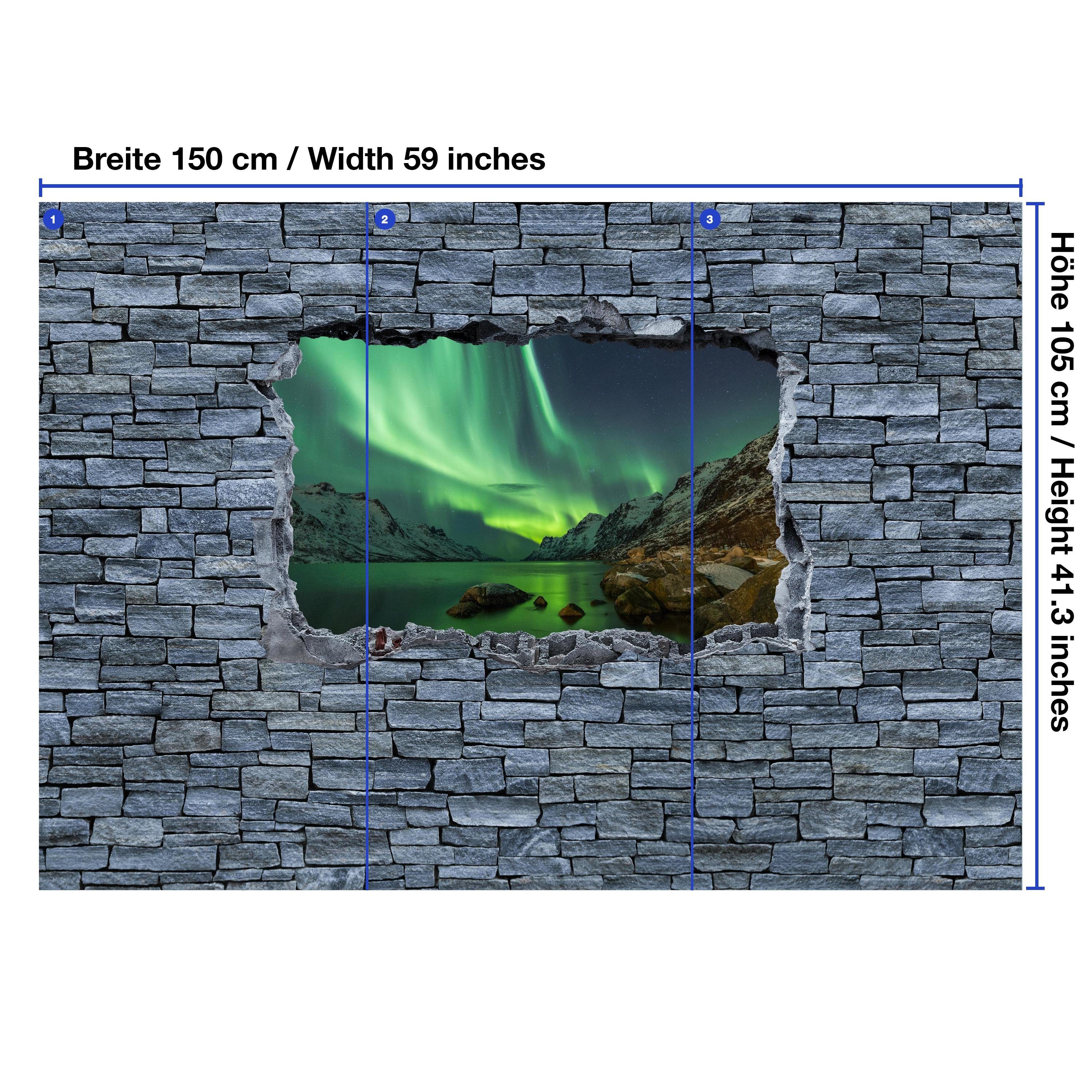 wandmotiv24 Fototapete 3D Vliestapete Borealis Optik matt, - Aurora Tromso, Wandtapete, Motivtapete, glatt