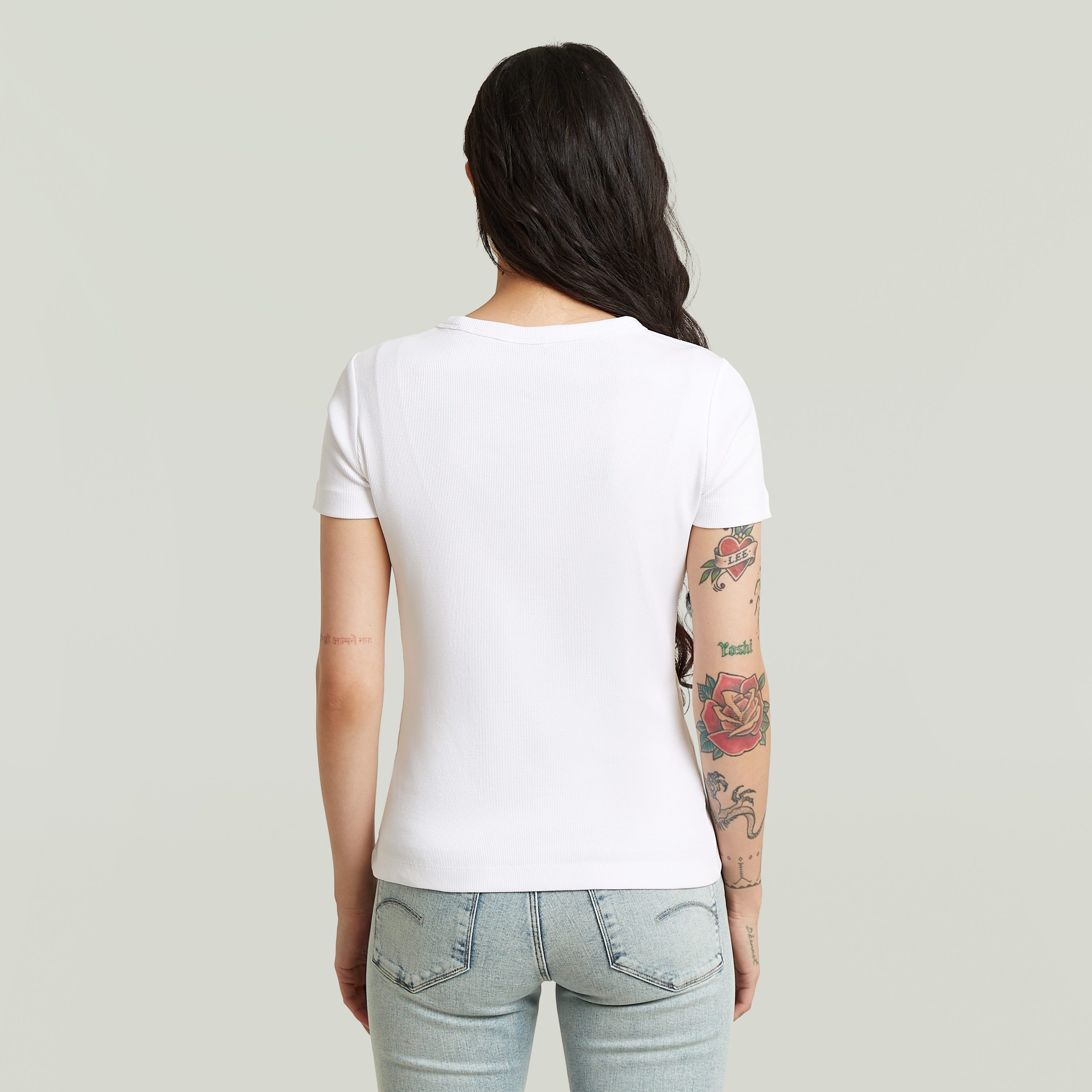 G-STAR T-Shirt Slim Rib Wmn in Rundhalsform