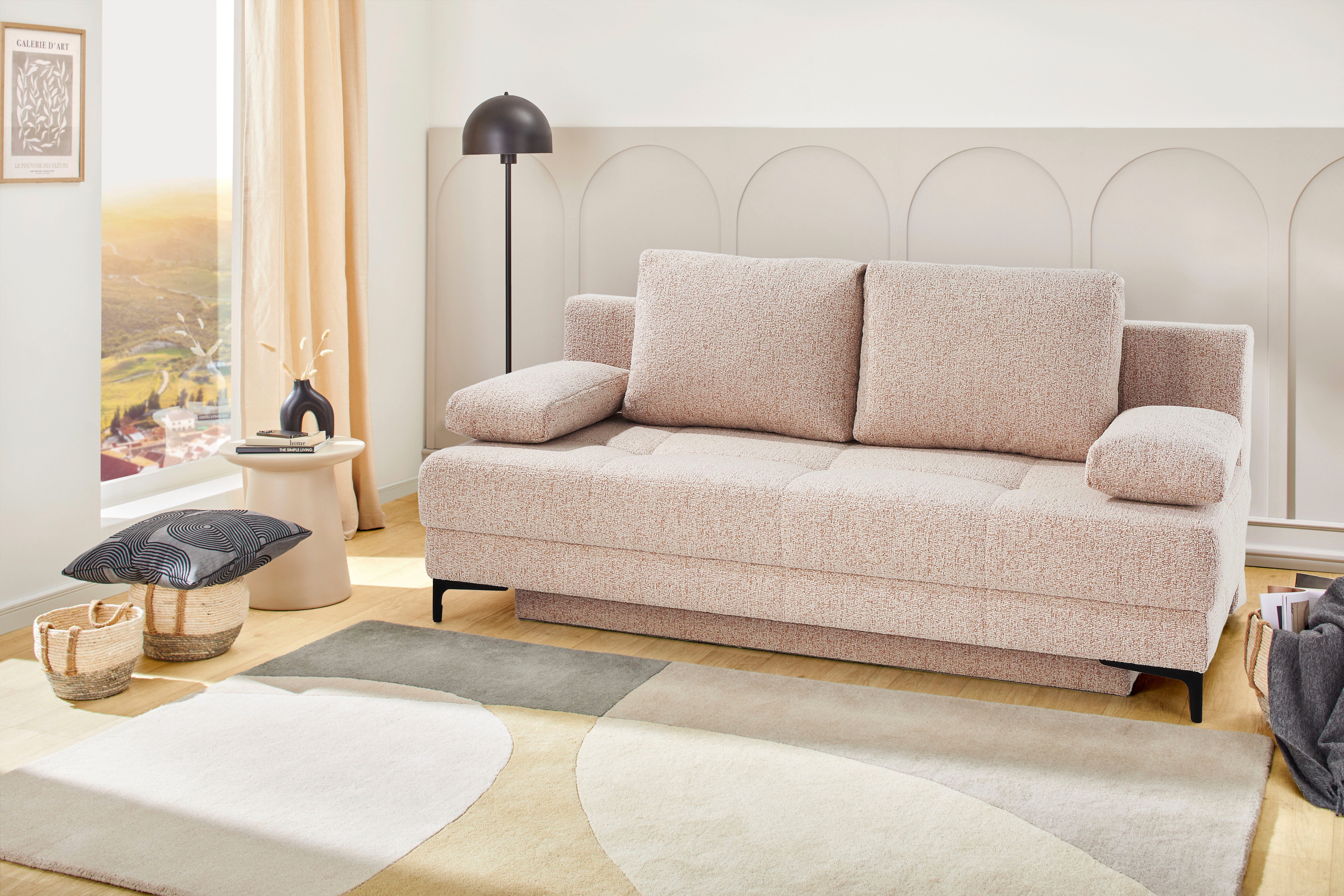 Jockenhöfer Gruppe Schlafsofa Felix, B: 205 cm, Liegefl. 155x201 cm, Dauerschlafsofa, inkl. Topper, inklusive Bettfunktion und Bettkasten, Federkernpolsterung