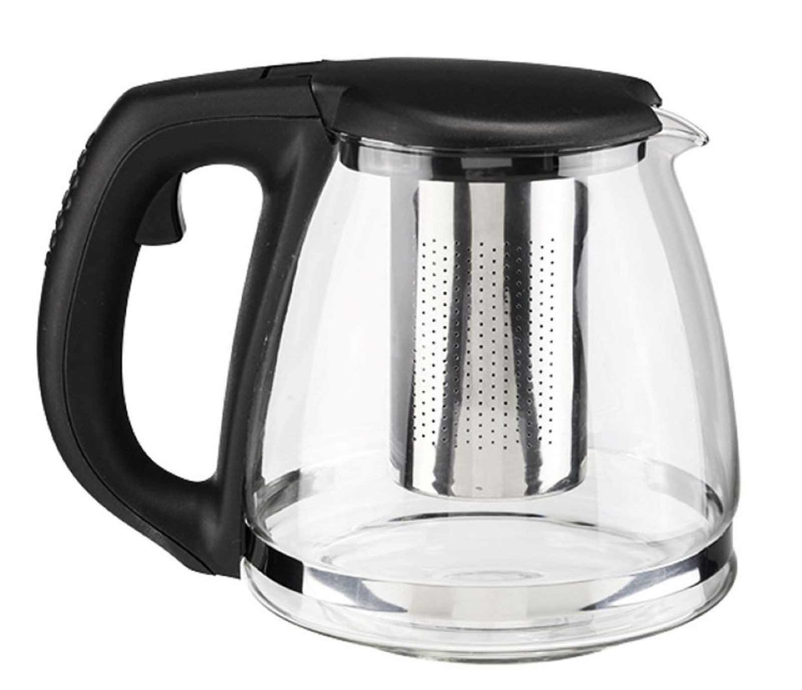 Gravidus Teekanne Glaskanne mit Edelstahl Filter 1,2L