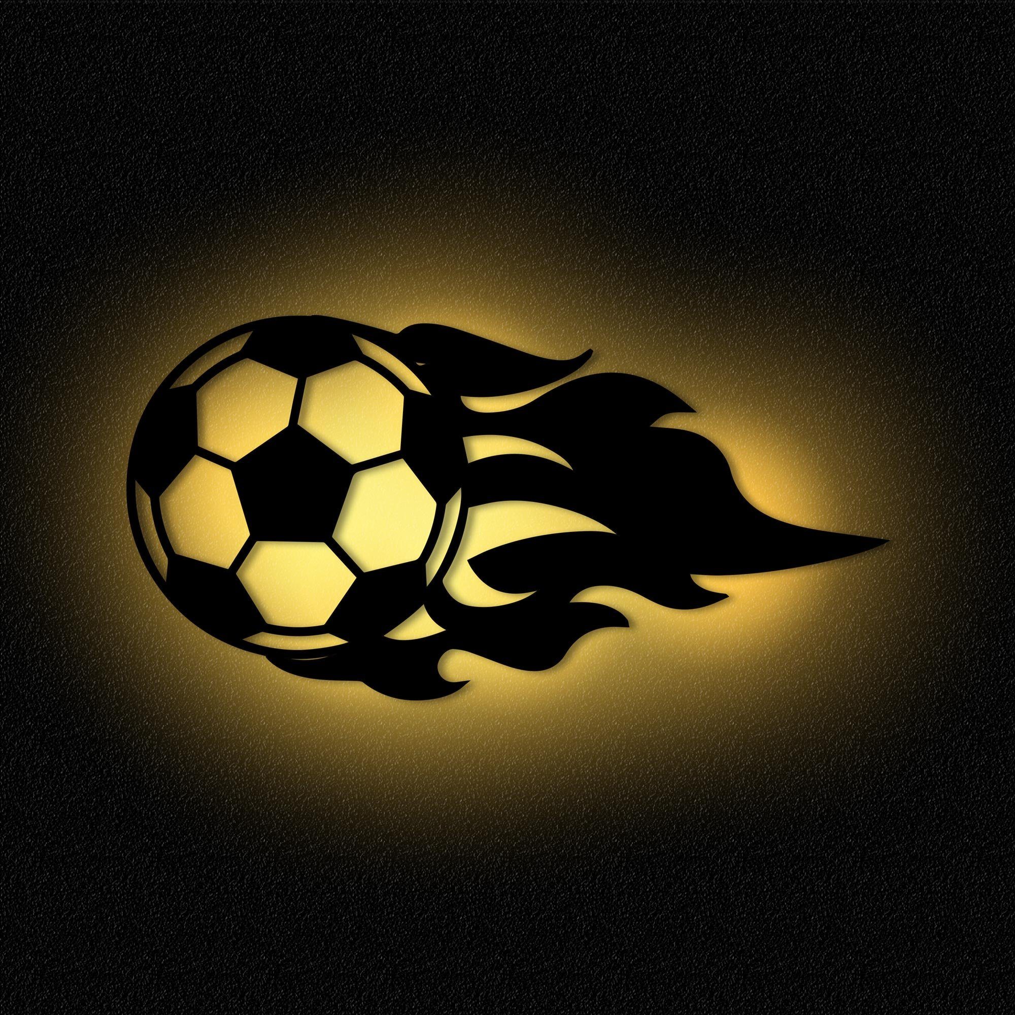 Namofactur LED Nachtlicht Kinder Fußball Wandlampe LED integriert, MDF Warmweiß Kinderzimmer I Nachtlicht Holz, fest