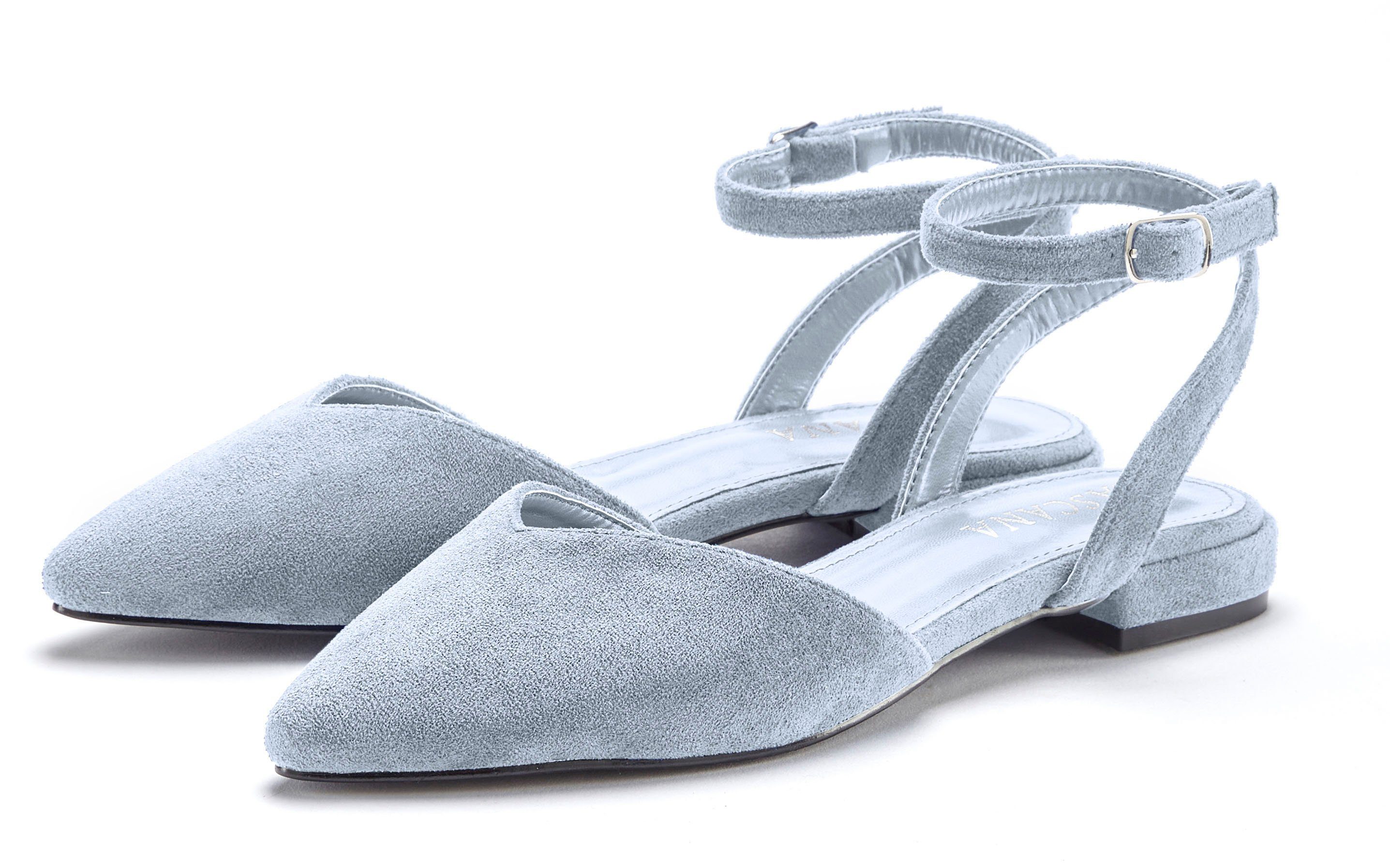 LASCANA Slingsandale, Ballerina Riemchenballerina, Slipper, Halbschuh, Sandale mit spitzer Form VEGAN