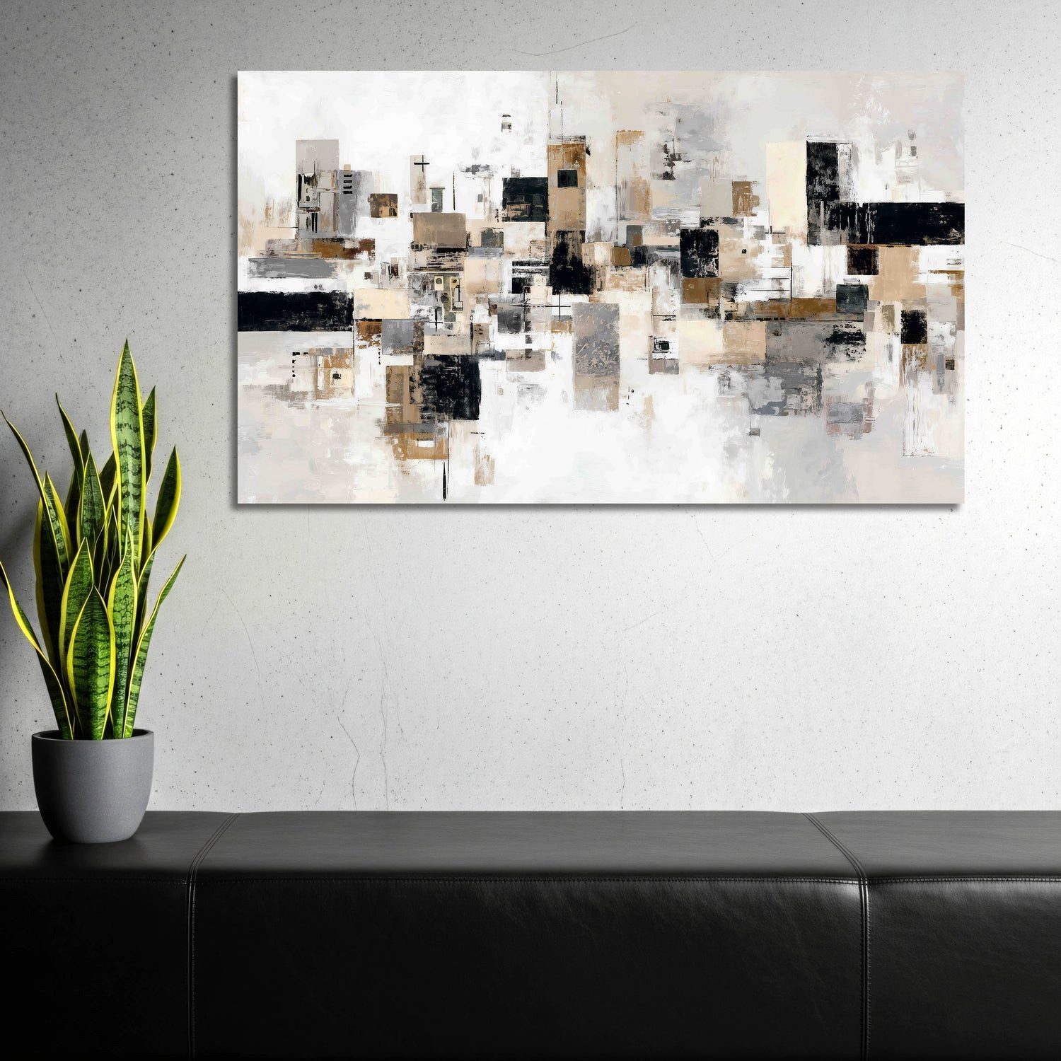 Artedinoi Leinwandbild Abstrakt Stadt Geometrie modern Wandbild Leinwandbild Kunstdruck XL De, Stadt-Geometrie, abstrakt