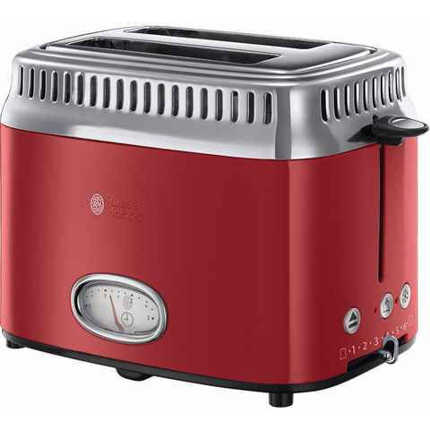 RUSSELL HOBBS Toaster 21680-56, 2 kurze Schlitze, 1300 W, Retro Ribbon Red