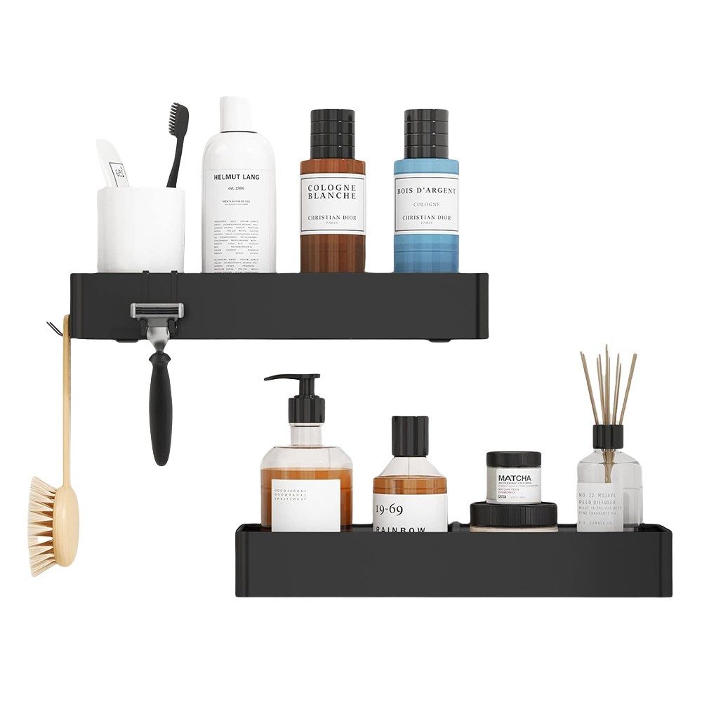 Coonoor Duschablage 2 Stück Ohne Bohren Badezimmer Organizer