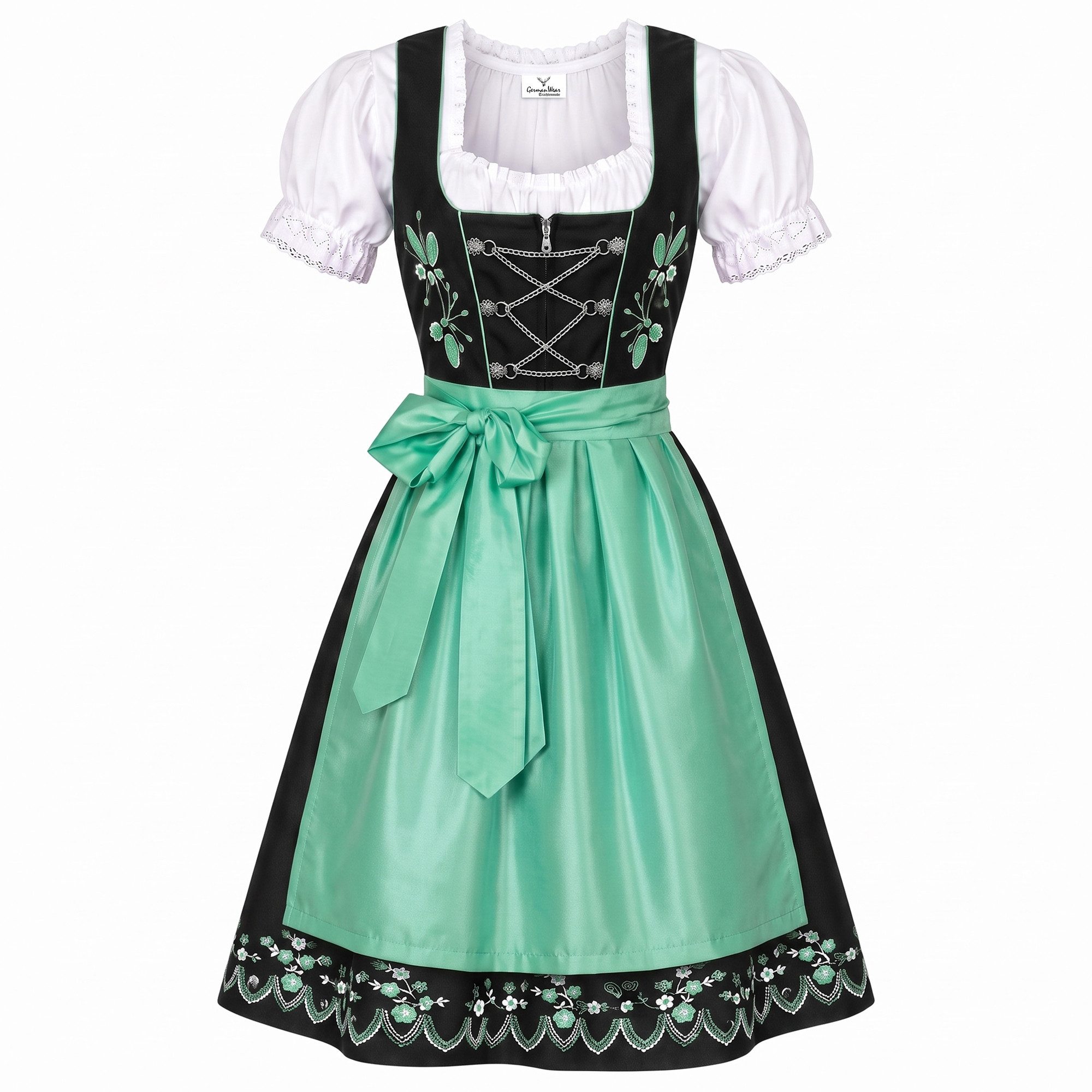 German Wear Dirndl GW1315 3-teiliges Midi Dirndl Dirndel Trachtenkleid – Bild 3 von 5
