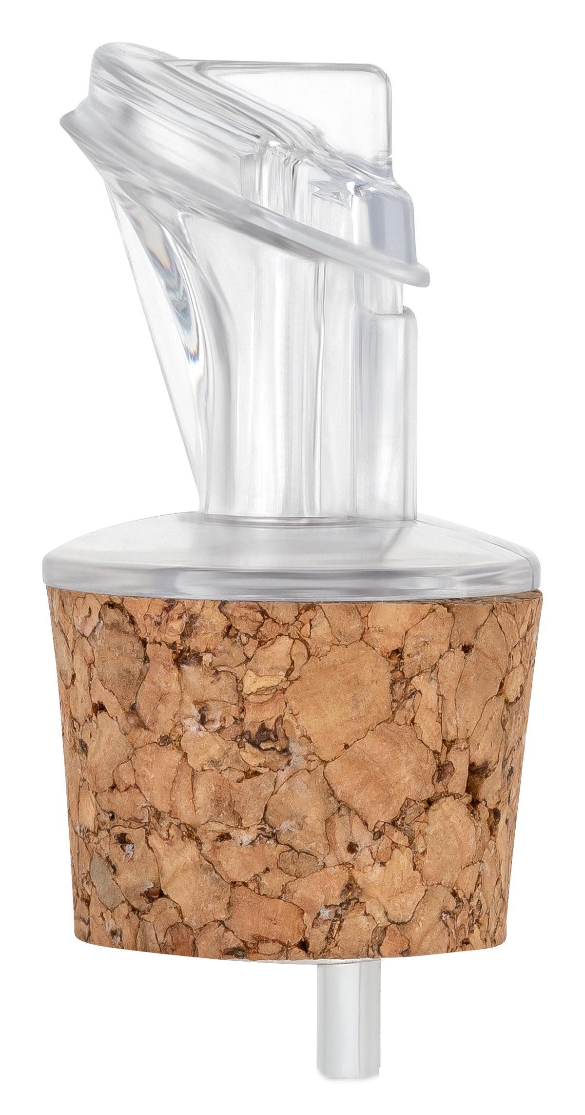 Kork-Deko.de Flaschenausgießer Flaschenausgießer aus Kunststoff mit Presskorken, für ein sauberes Ausgießen