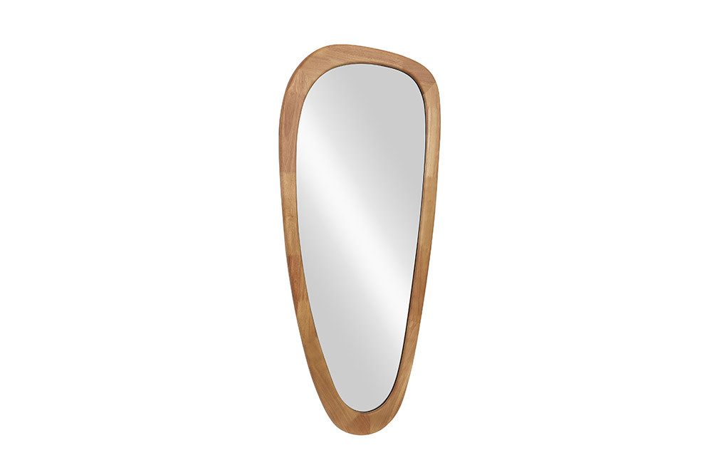 riess-ambiente Wandspiegel ORGANIC 120cm braun – Walnussholz-Design, vertikal, Dekoration (Einzelartikel, 1-St), organische Form mit Holzoptik – ideal für Wohn- oder Schlafbereich