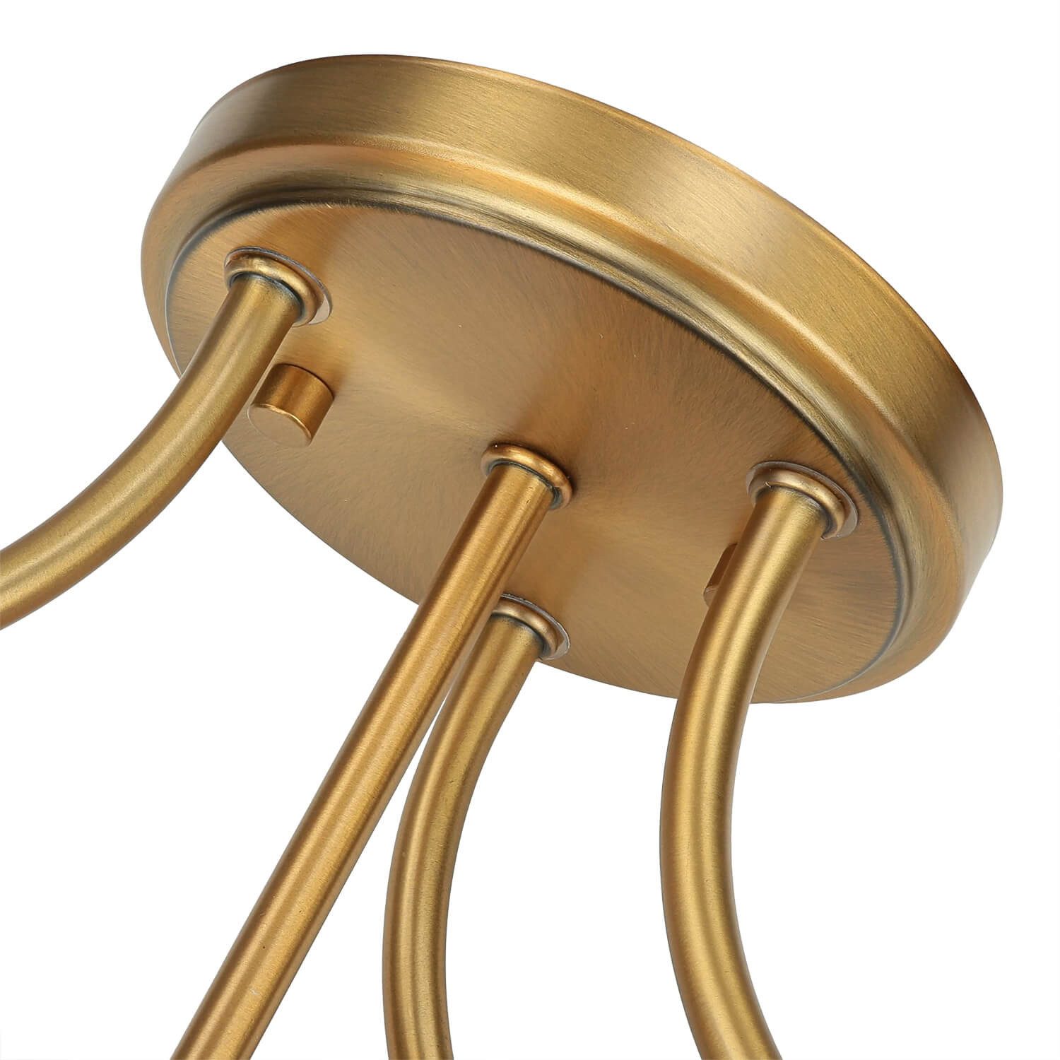 Licht-Erlebnisse Deckenleuchte ALVER, ohne Leuchtmittel, Deckenlampe E27 Messing Esszimmer Esstisch Glas Metall Jugendstil