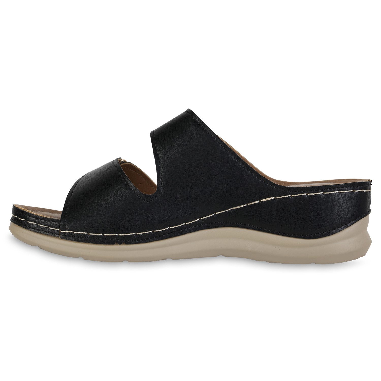 VAN HILL 841615 Sandale Damen Komfort Sandalen Bequeme Keilabsatz Basic Led günstig online kaufen