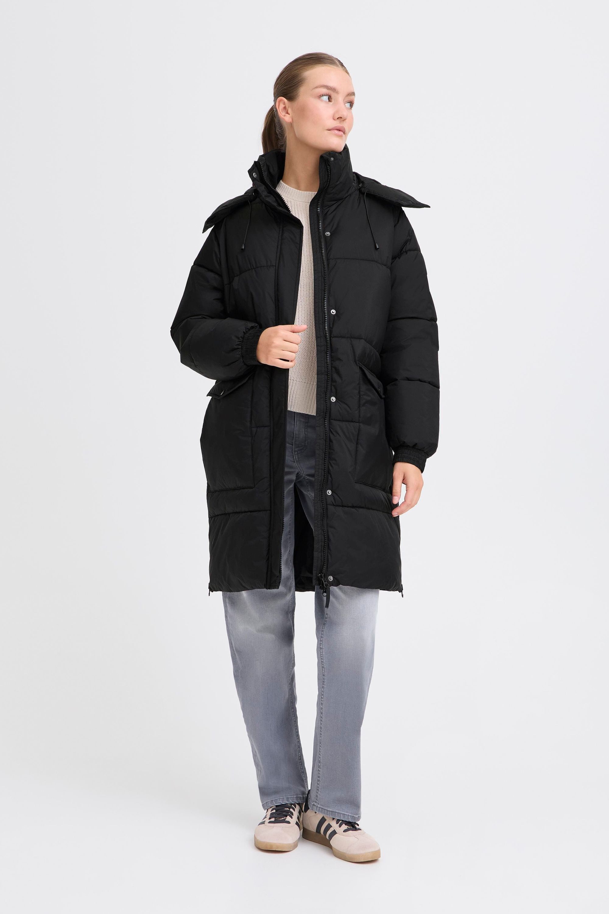 North Bend Steppmantel NBAmaro W Puffer Jacket Modischer Steppmantel mit abnehmbarer Kapuze
