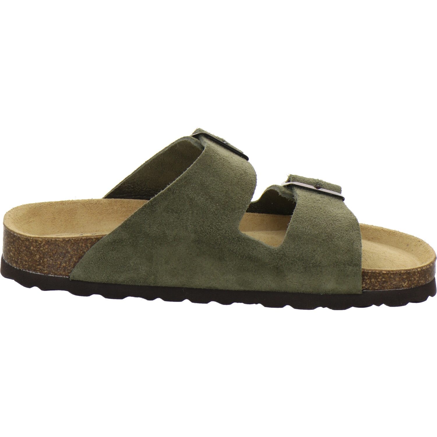 AFS-Schuhe 210088 Zweischnaller Pantolette für Damen mit Fußbett, bequeme Sandalen aus Leder