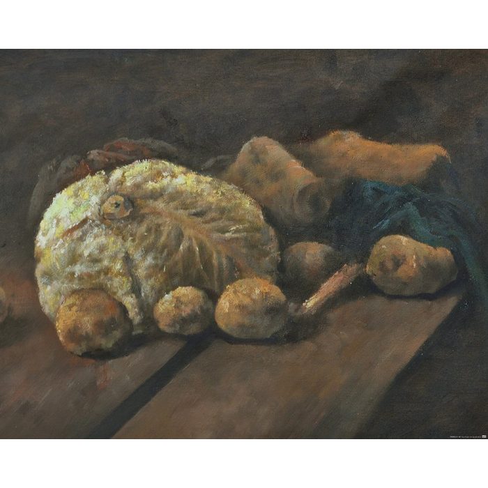 1art1 Kunstdruck Vincent Van Gogh - Stillleben Mit Kohl Und Holzschuhen 1881