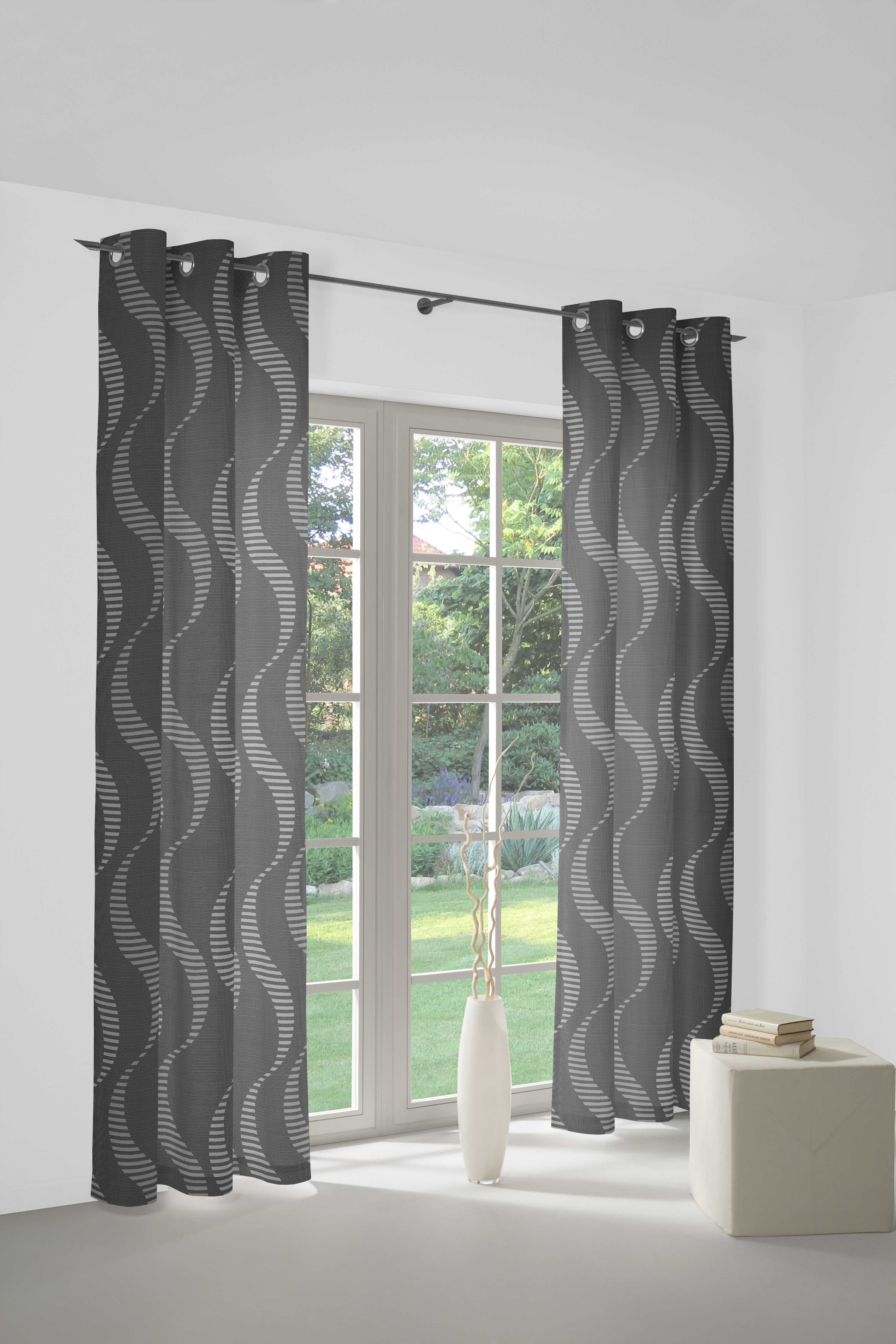 Wirth Vorhang Lupara (1 St), Ösen, blickdicht, Jacquard