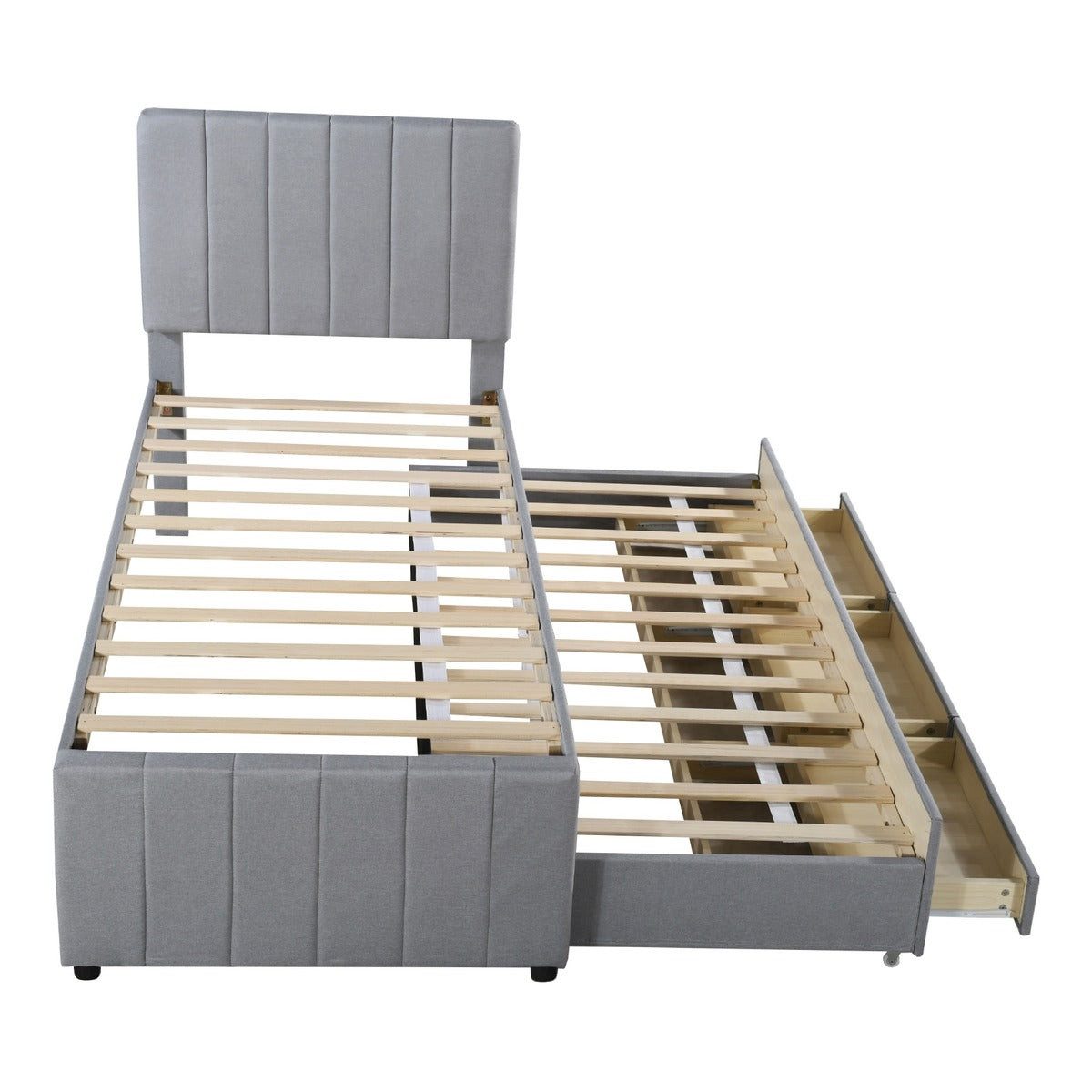 SIKAINI Polsterbett Polsterbett, 90x200 cm, in Grau, aus Upholstered (set, 1-tlg., Bettgestell ohne Matratze), Bettgestell mit Lattenrost
