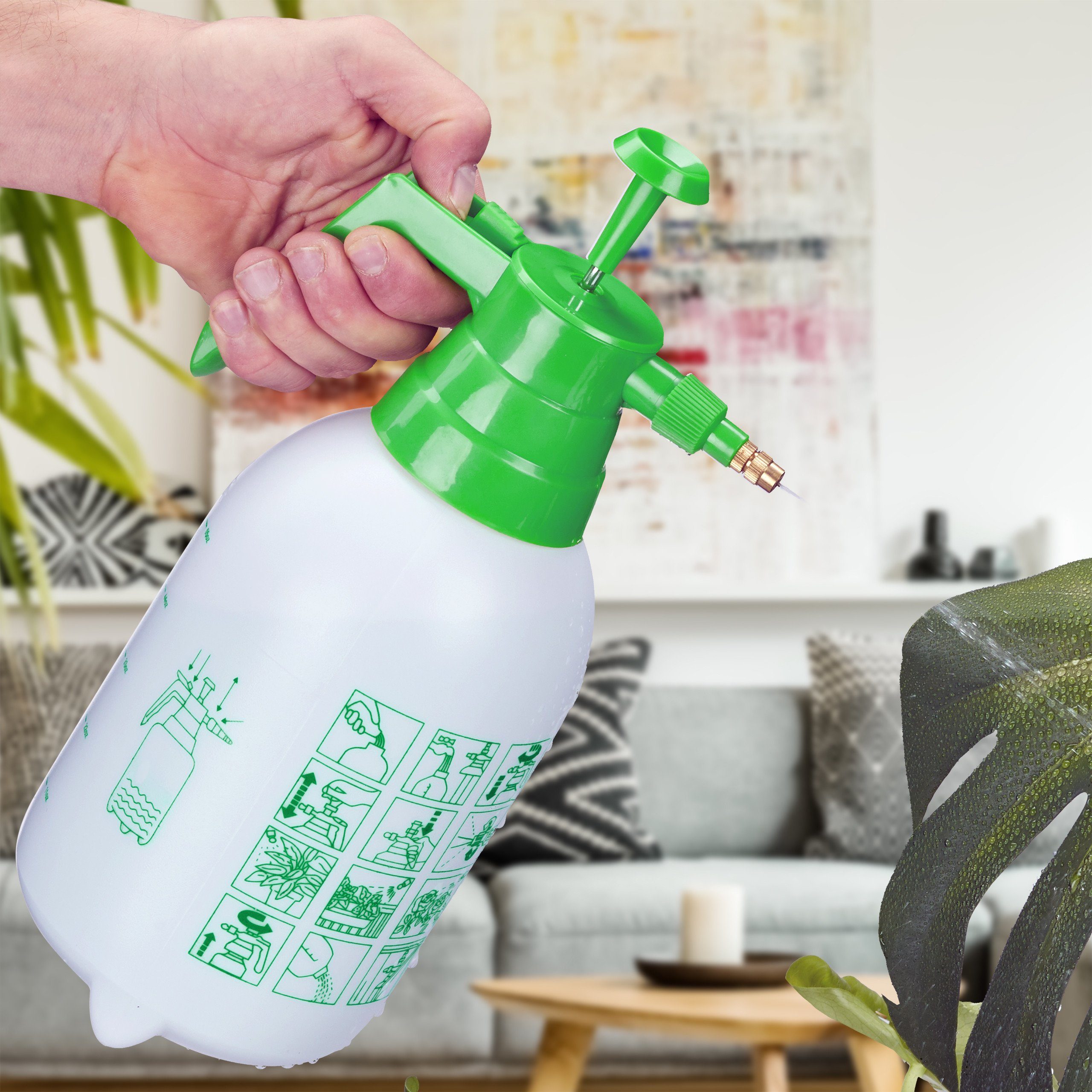 relaxdays Sprühflasche Pumpsprühflasche 2 Liter