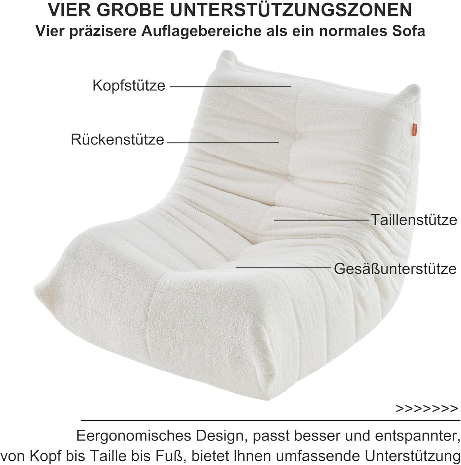 Gotagee Sitzsack Lazy Sofa Bodensofa,Bodenstuhl mit Rückenlehne,Liegesessel