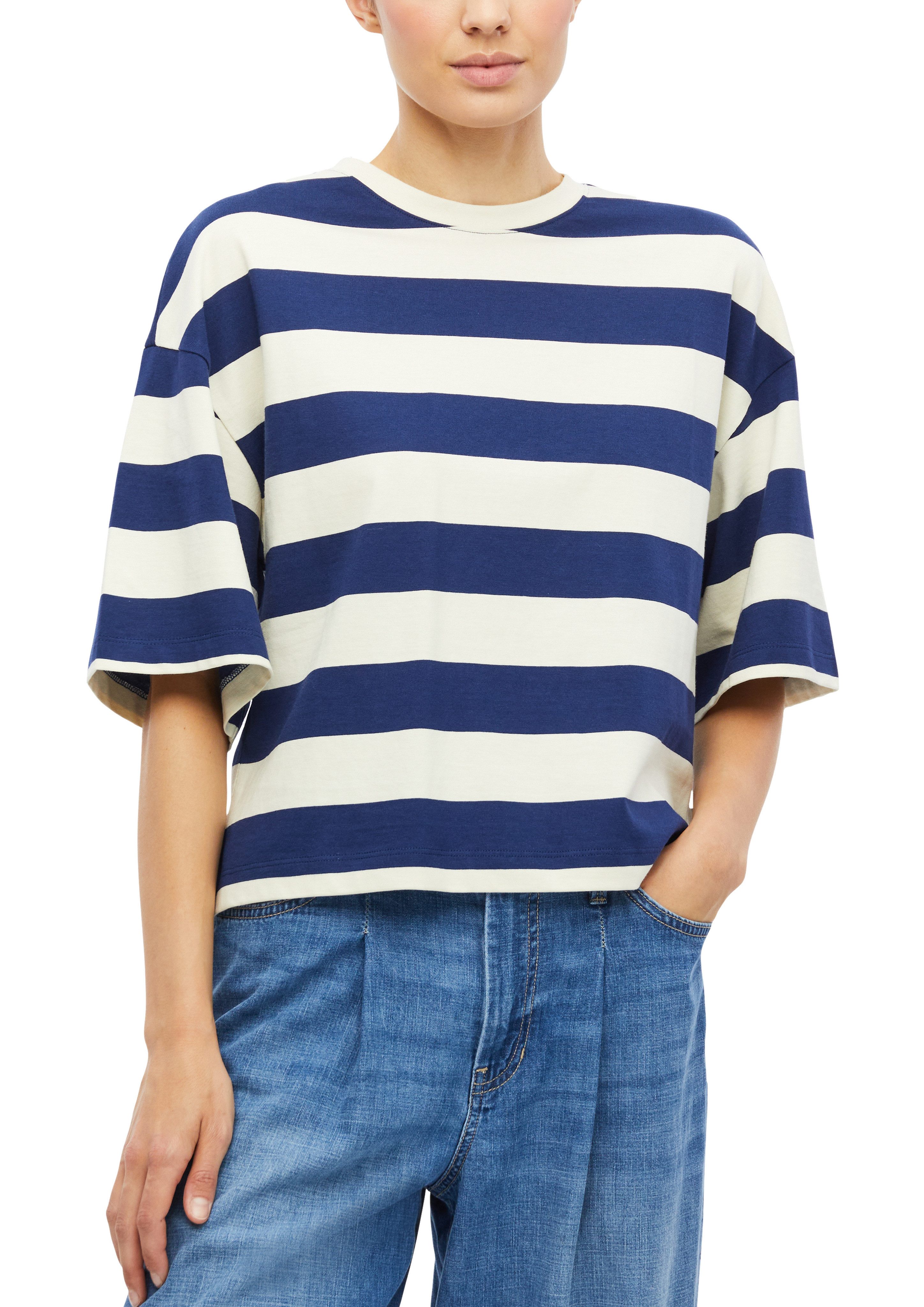s.Oliver Kurzarmshirt Gestreiftes Sommershirt / Oversize und kurz – Bild 2 von 4