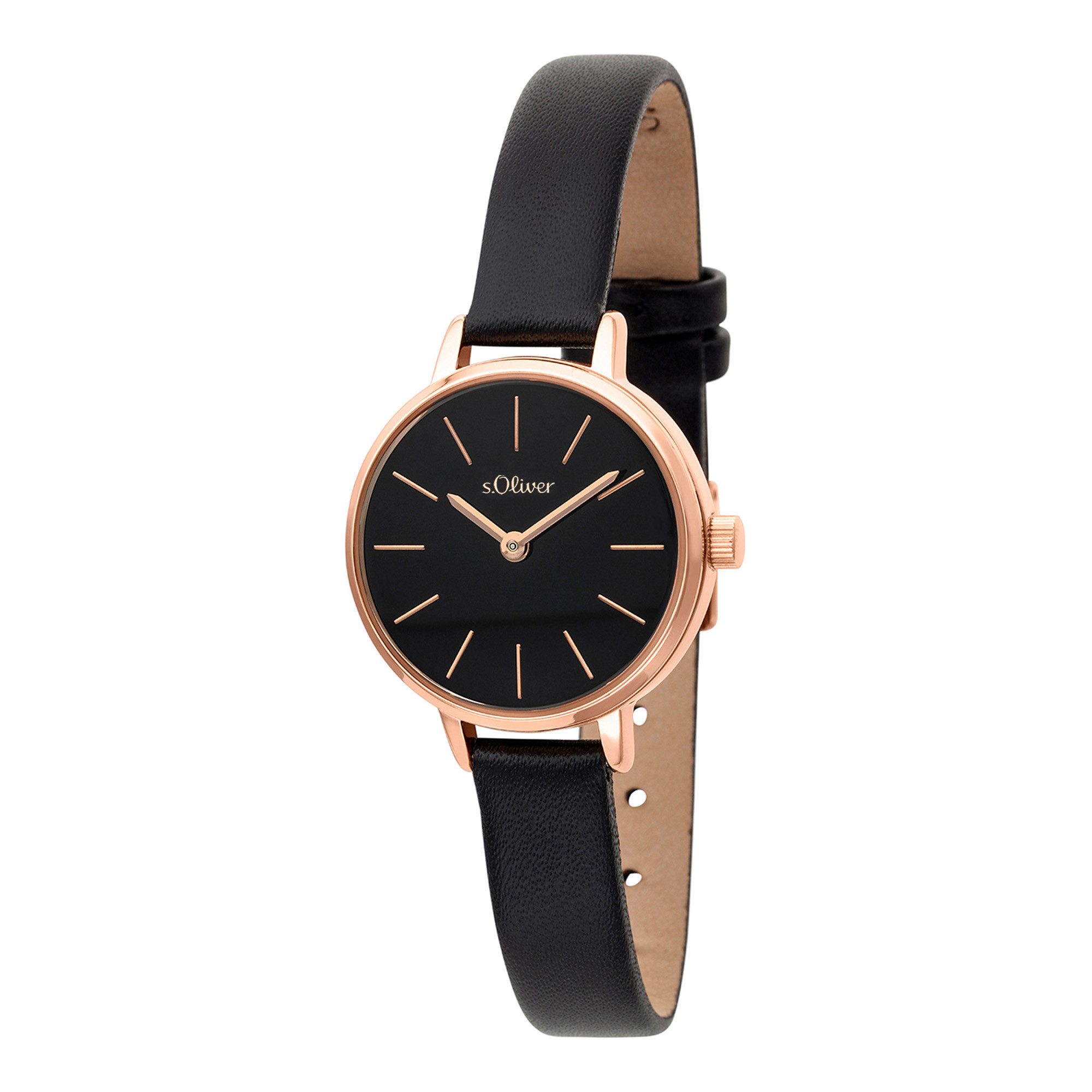 s.Oliver Quarzuhr Petite Time SO-4537-LQ, Armbanduhr, Damenuhr, analog
