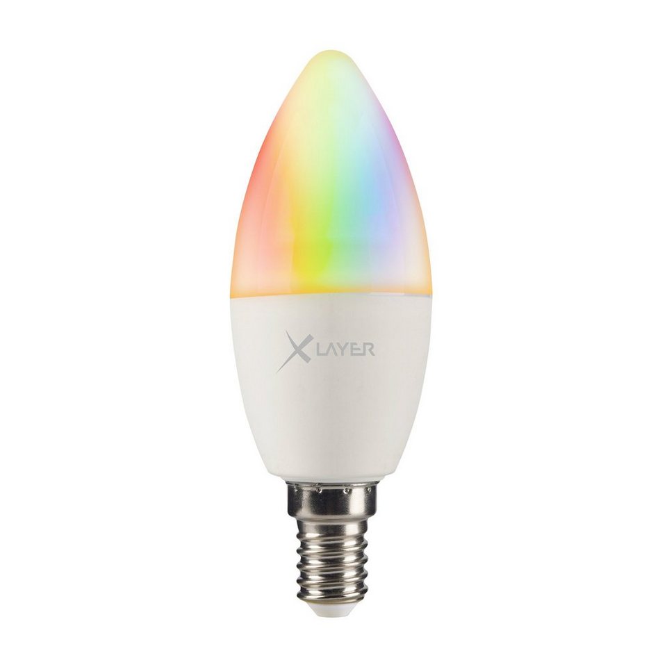 XLAYER Smarte LED-Leuchte WLAN LED Lampe Smart Echo E14 4.5W Warmweiß,  Mehrfarbig Dimmbar