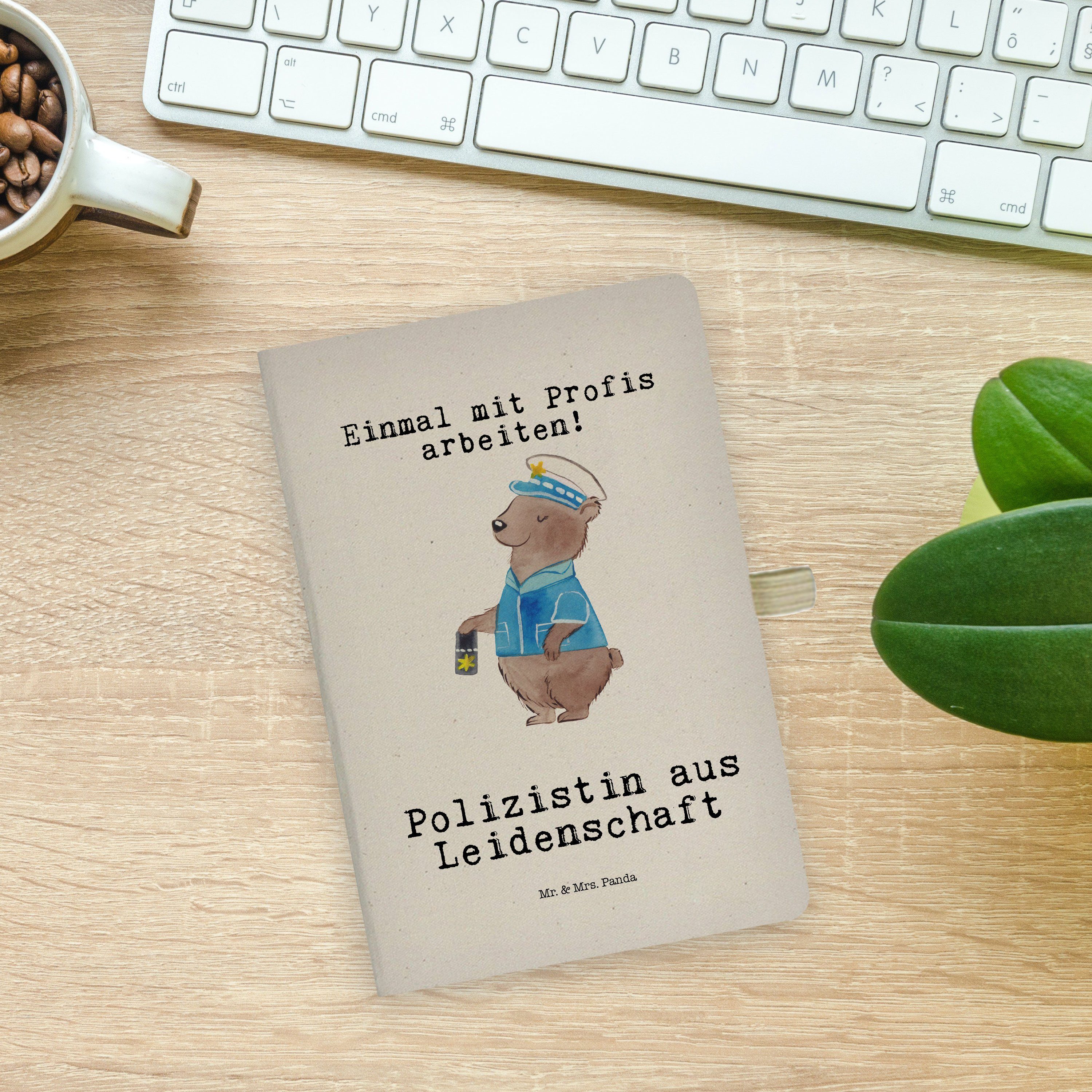 & Polizistin aus Mrs. Mrs. Panda Schreibbuch, Panda Mr. Ko - Transparent Notizbuch Mr. & Leidenschaft - Geschenk,