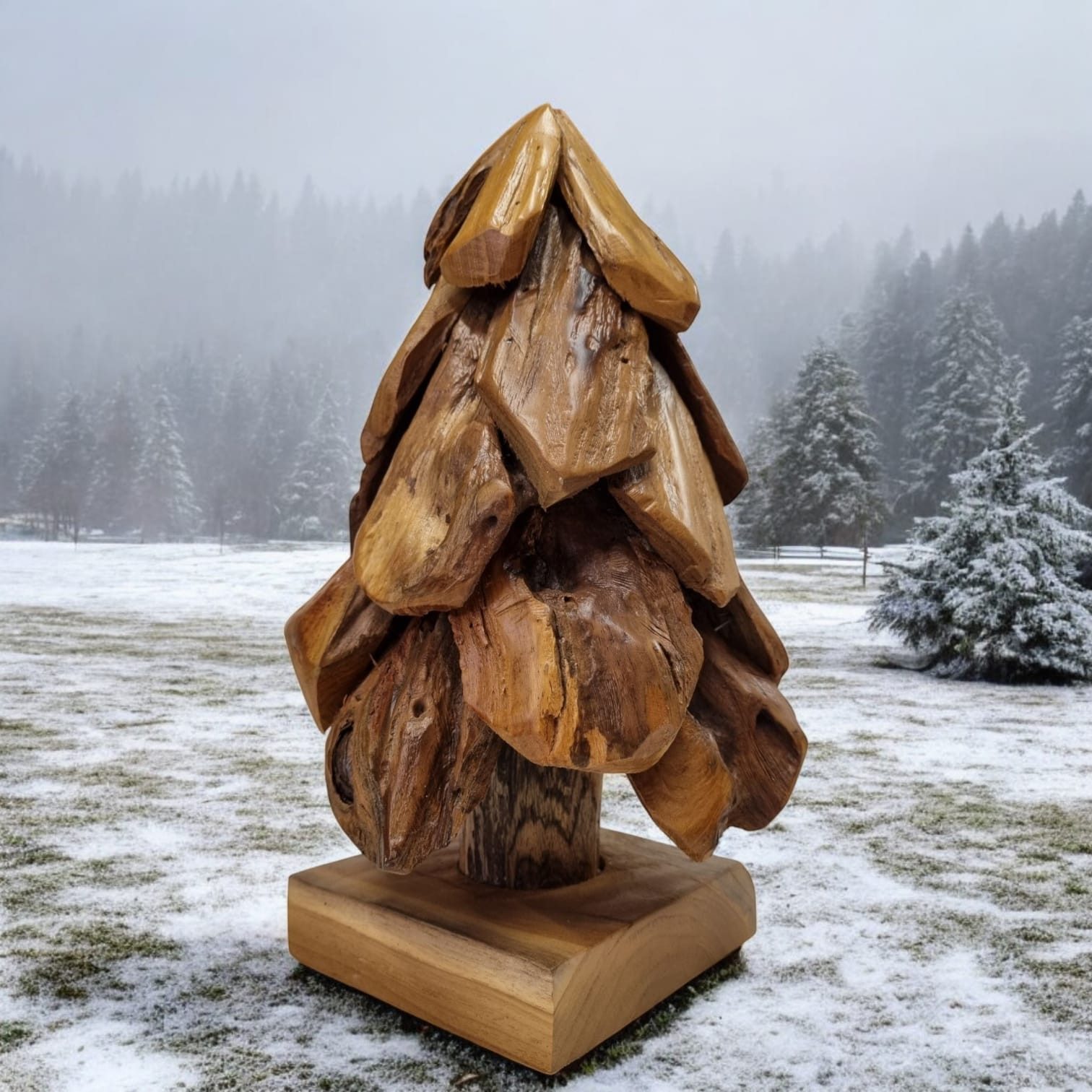 Dekofigur Wurzelholz Deko Tannenbaum
