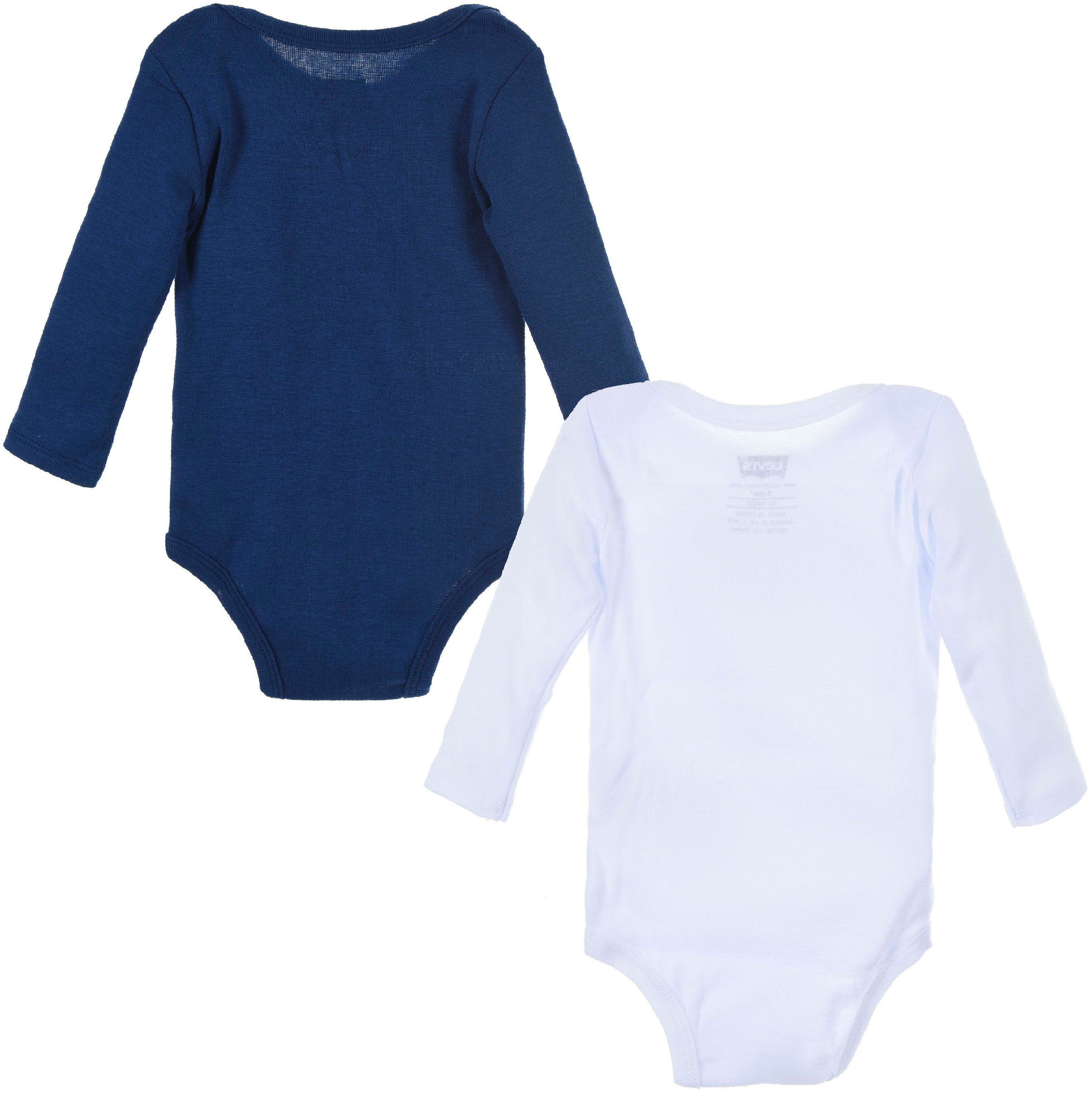 Levi's® Kids Langarmbody blau BATWING (2-tlg) weiß, BODYSUIT UNISEX LS 2PK