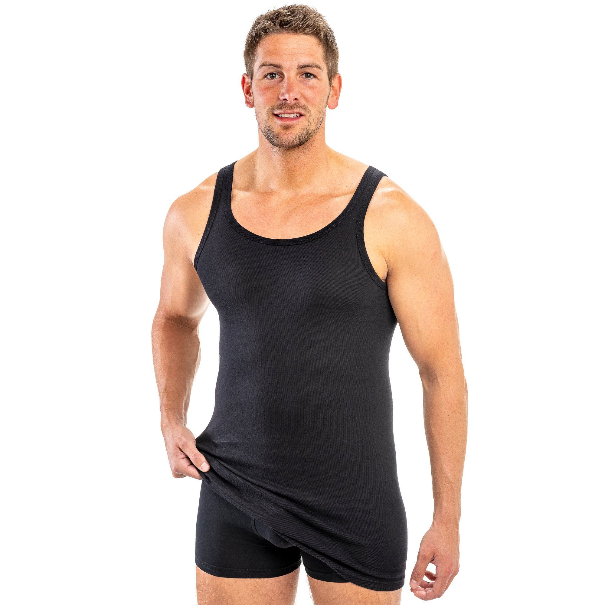 HERMKO Unterhemd 3007 extralanges Herren Unterhemd (10 cm) Achselhemd aus B günstig online kaufen