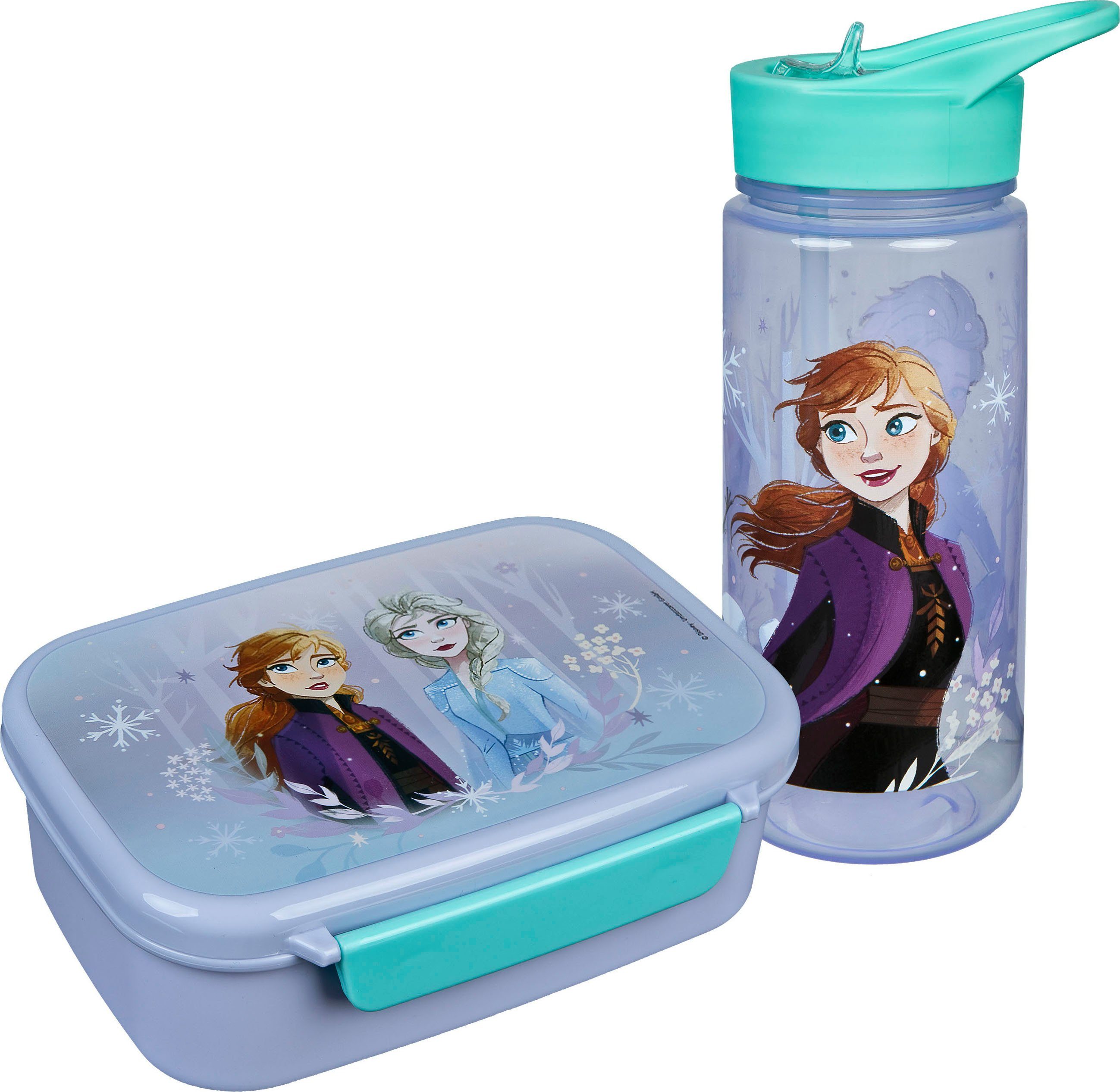 Scooli Lunchbox Brotzeitdose & Trinkflasche, Frozen, Kunststoff, (Set, 2-tlg), mit Trinkflasche