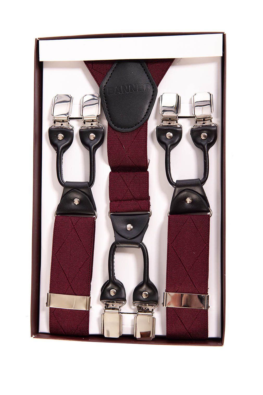 Banned Hosenträger Rockabilly Braces Bordeaux Vintage Y-Form Retro günstig online kaufen