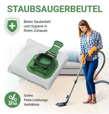 VIOKS Staubsaugerbeutel Filterbeutel 5 lagig, passend für Vorwerk, 6 St., aus Microvlies für Vorwerk Kobold VK 140 VK 150 Staubsauger