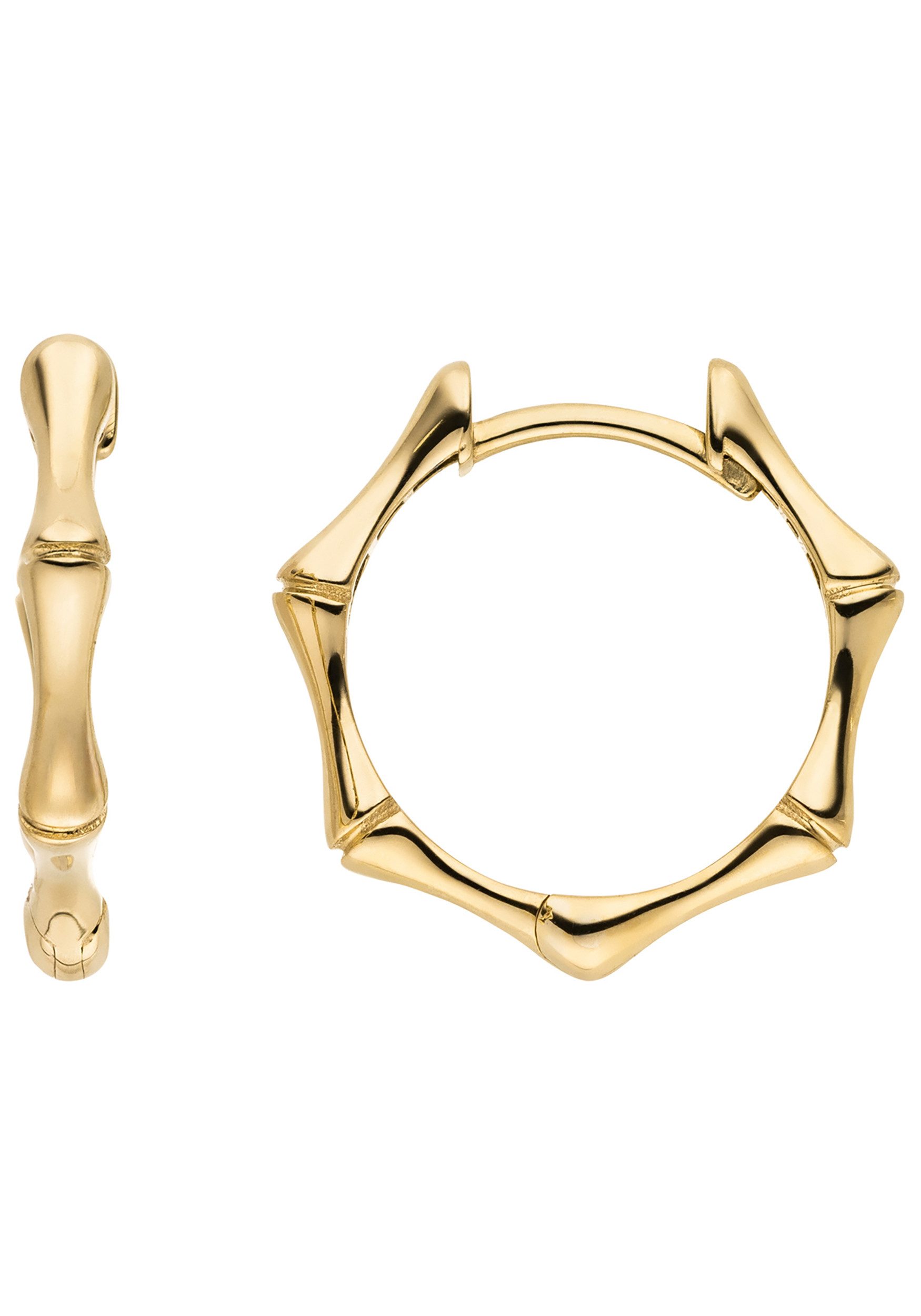 JOBO Paar Creolen Ohrringe Knochen 16 mm, 8 Karat 333 Gold