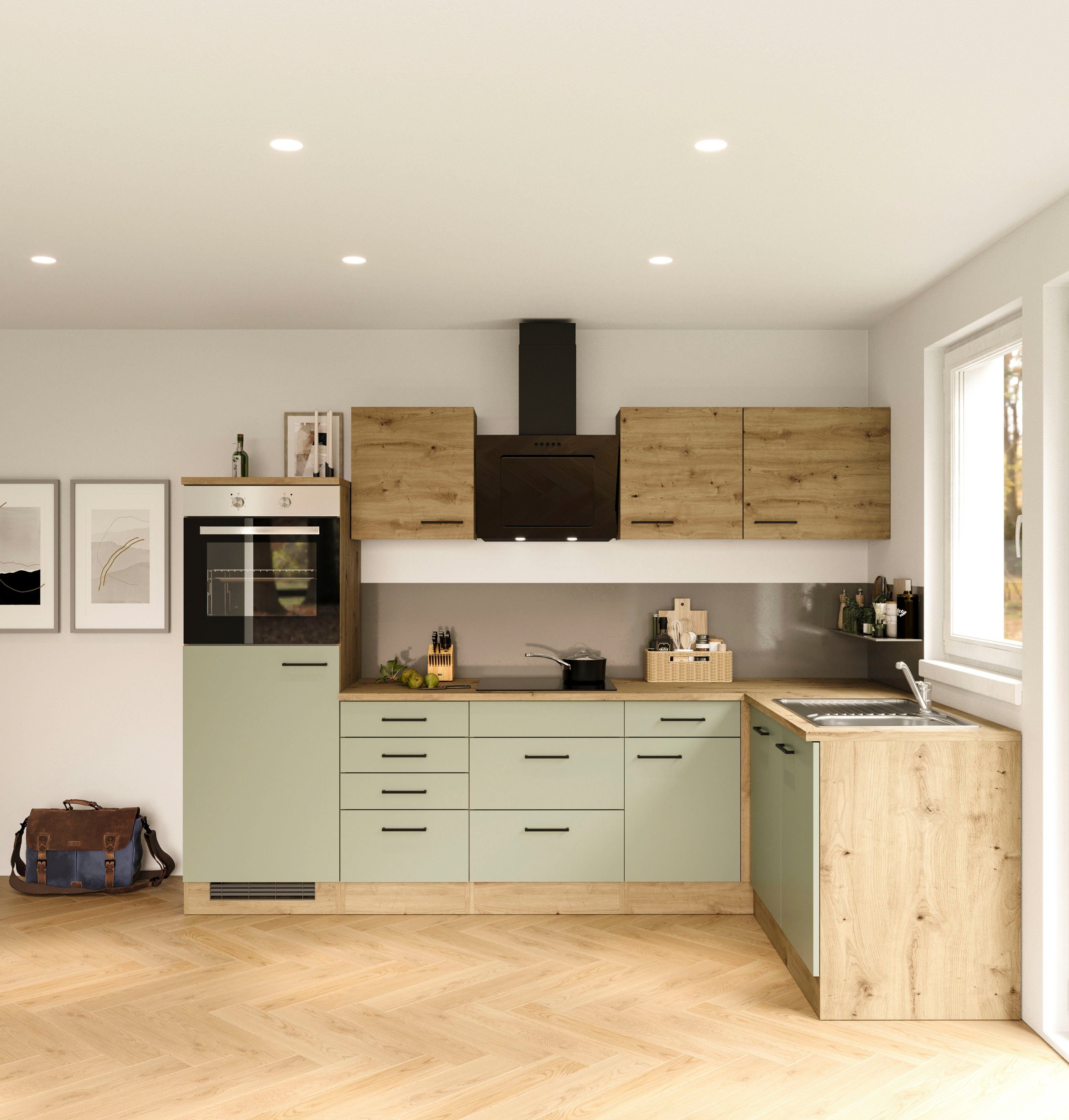 Flex-Well Küche Cara, mit und ohne E-Geräten erhältlich, Gesamtbreite 280x170 cm