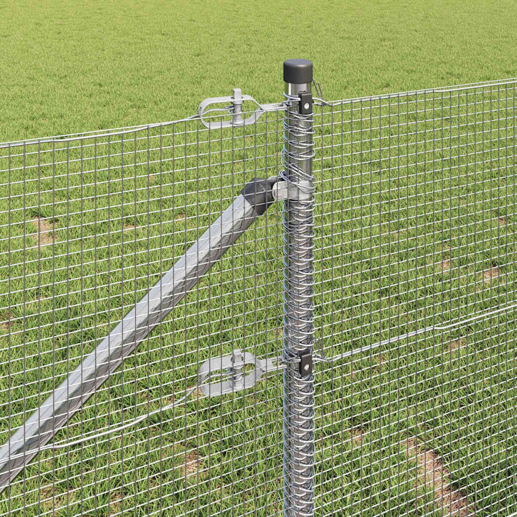 vidaXL Gartenzaun Geschweißter Drahtzaun mit Stacheln 100 x 0,4 m Silber Netz, (1-St)