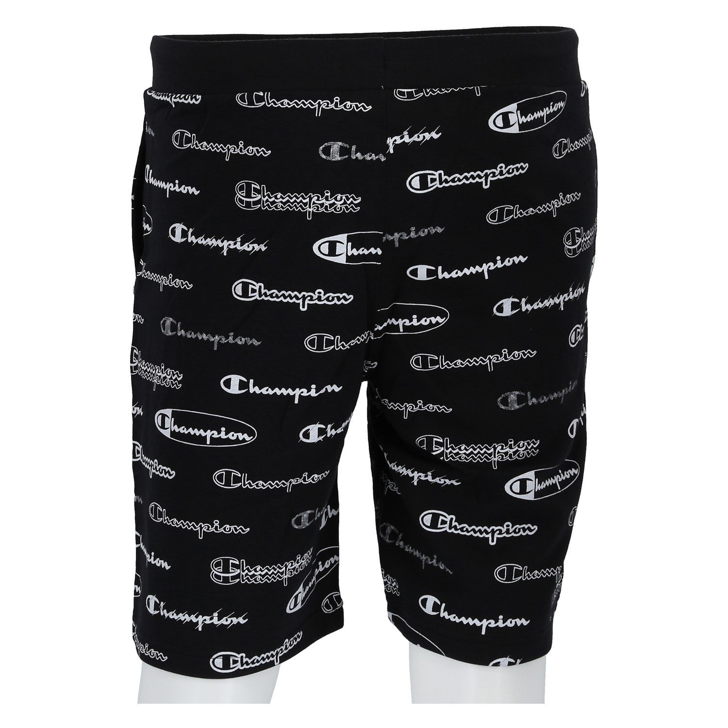 Champion Bermudas Freizeithose (Baumwolle) Allover Script-Print kurz schwarz Jungen